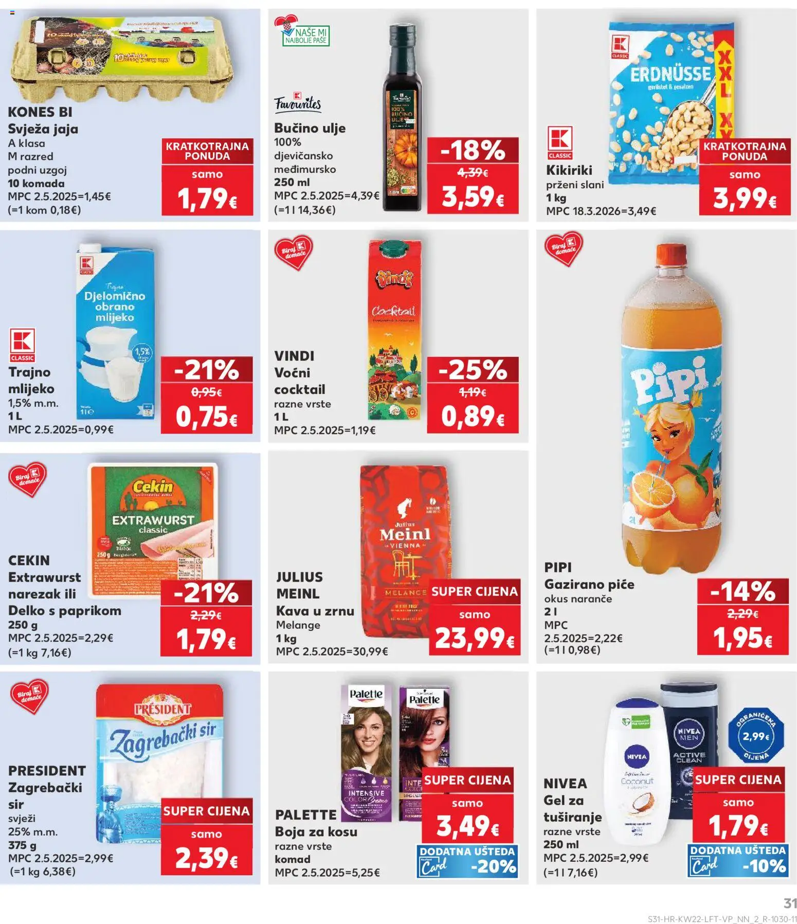 Kaufland katalog | vrijedi od 27.05.2026 | Stranica: 31 | Proizvodi: Kava, Narezak, Trajno mlijeko, Nivea