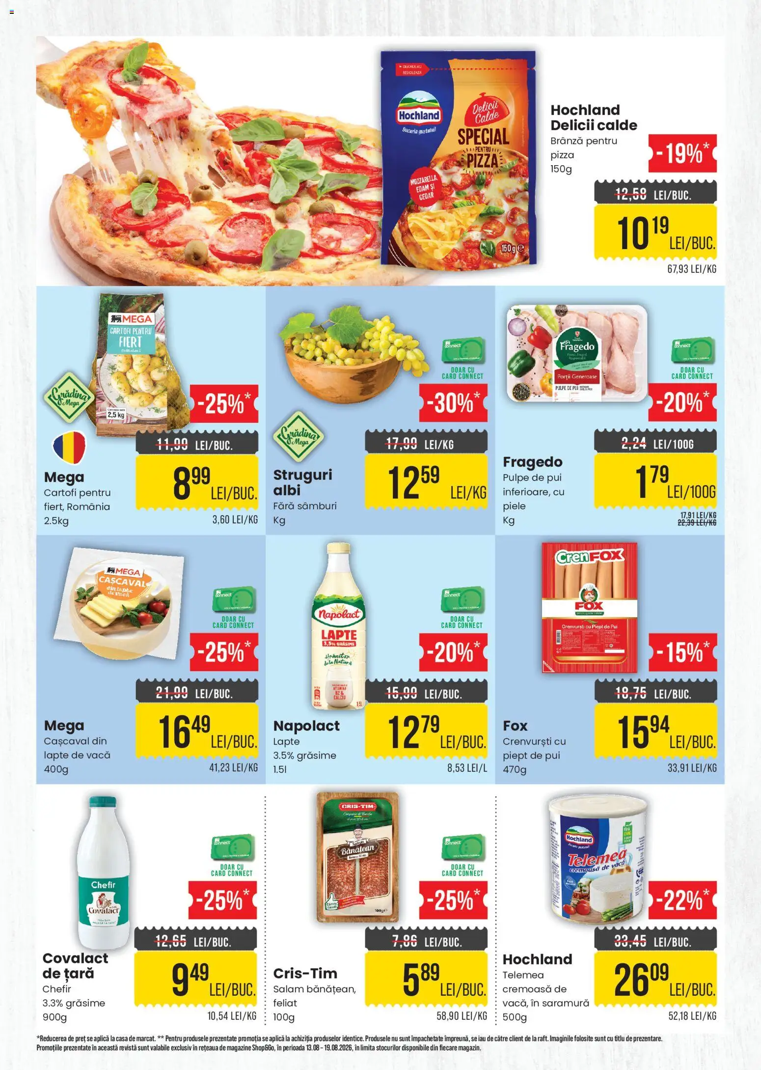 Noul catalog Mega Image – valabil de la 13.08.2026 | Pagină: 2 | Produse: Pui, Chefir, Crenvurști, Mozzarella