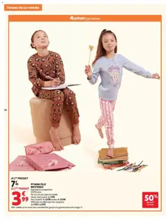 Auchan - Prévisualisation de PYJAMA FILLE INEXTENSO, Exemple de composition 100% coton valide à partir de 11/08/2026 | Page: 14 | Produits: Coton, Pyjama fille, Pyjamas, Pyjama