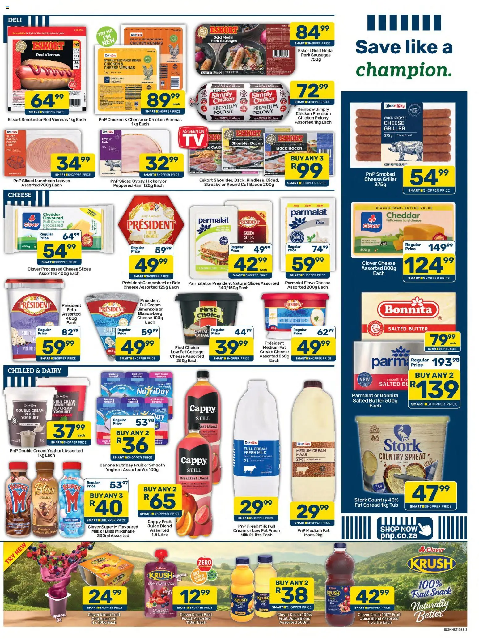 New Pick n Pay catalogue – valid from 25/08/2026 | Page: 3 | Products: Yoghurt, Chocolate, Griller, Bacon