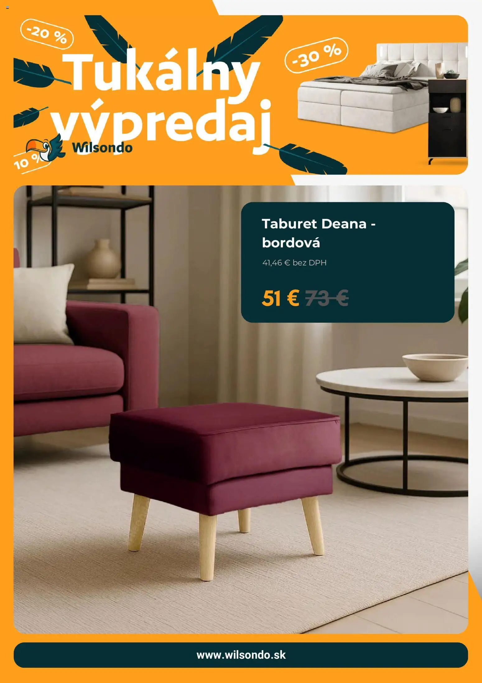 Nové Wilsondo akcie – leták je platný od 10.09.2026 | Strana: 3 | Produkty: Taburet