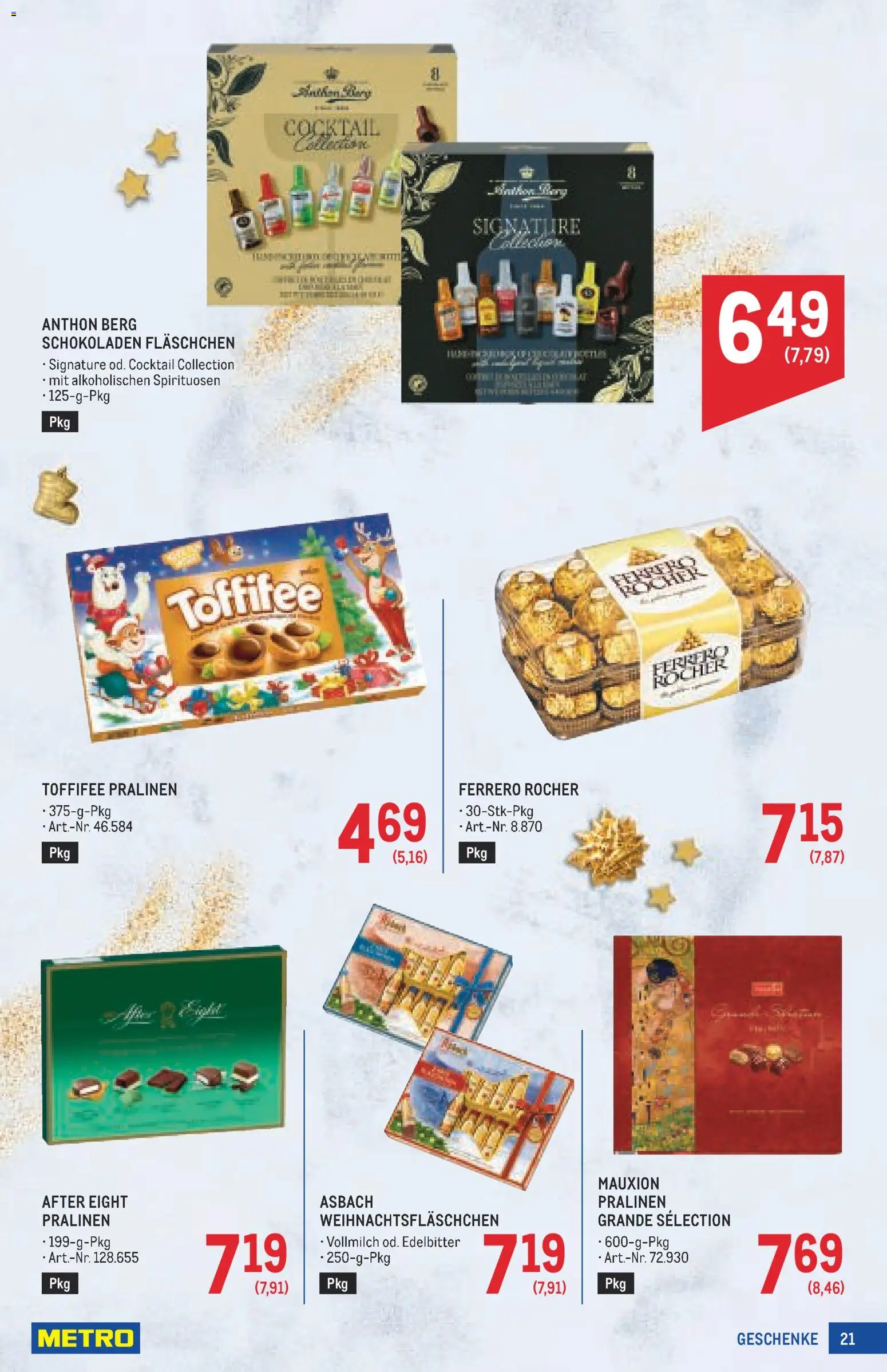 Metro angebote Weihnachtsdeko gültig ab 15.10.2026 | Seite: 21 | Produkte: Vollmilch