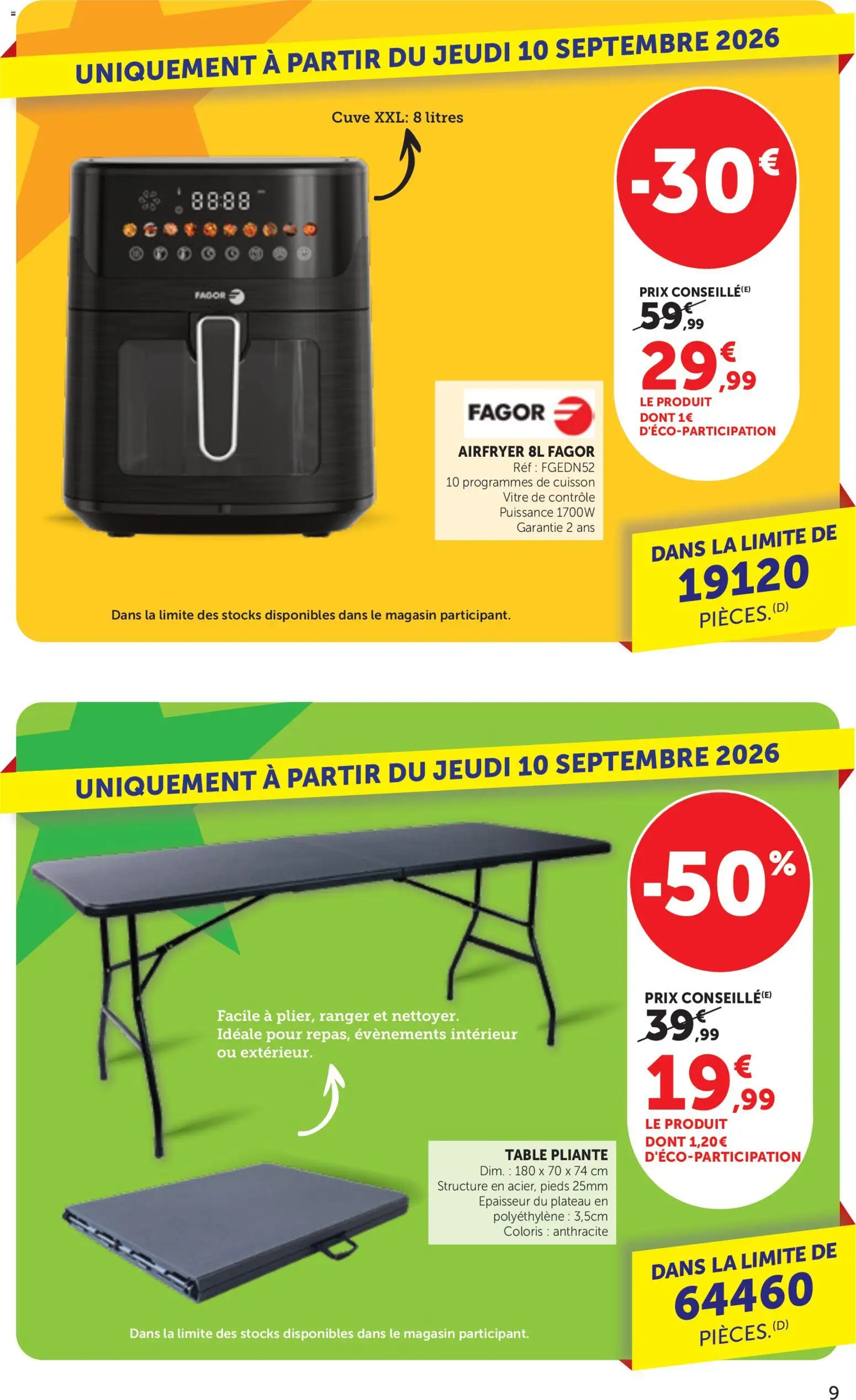 {H1} | Page: 9 | Produits: Plateau, Table, Table pliante