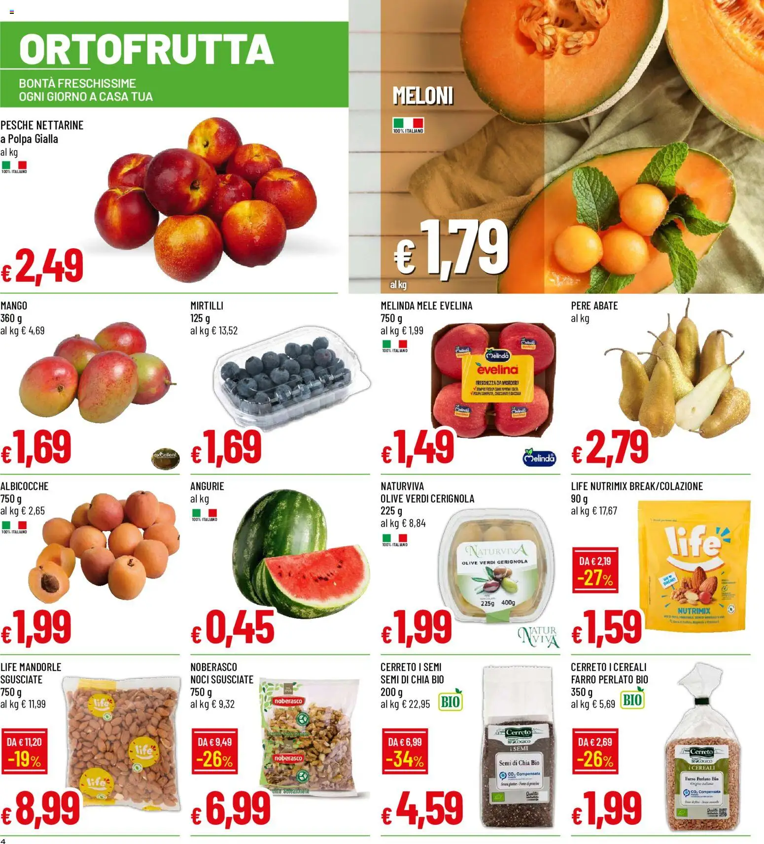 Volantino Galassia del 09/07/2026 | Pagina: 4 | Prodotti: Mele, Cereali, Mango, Mandorle