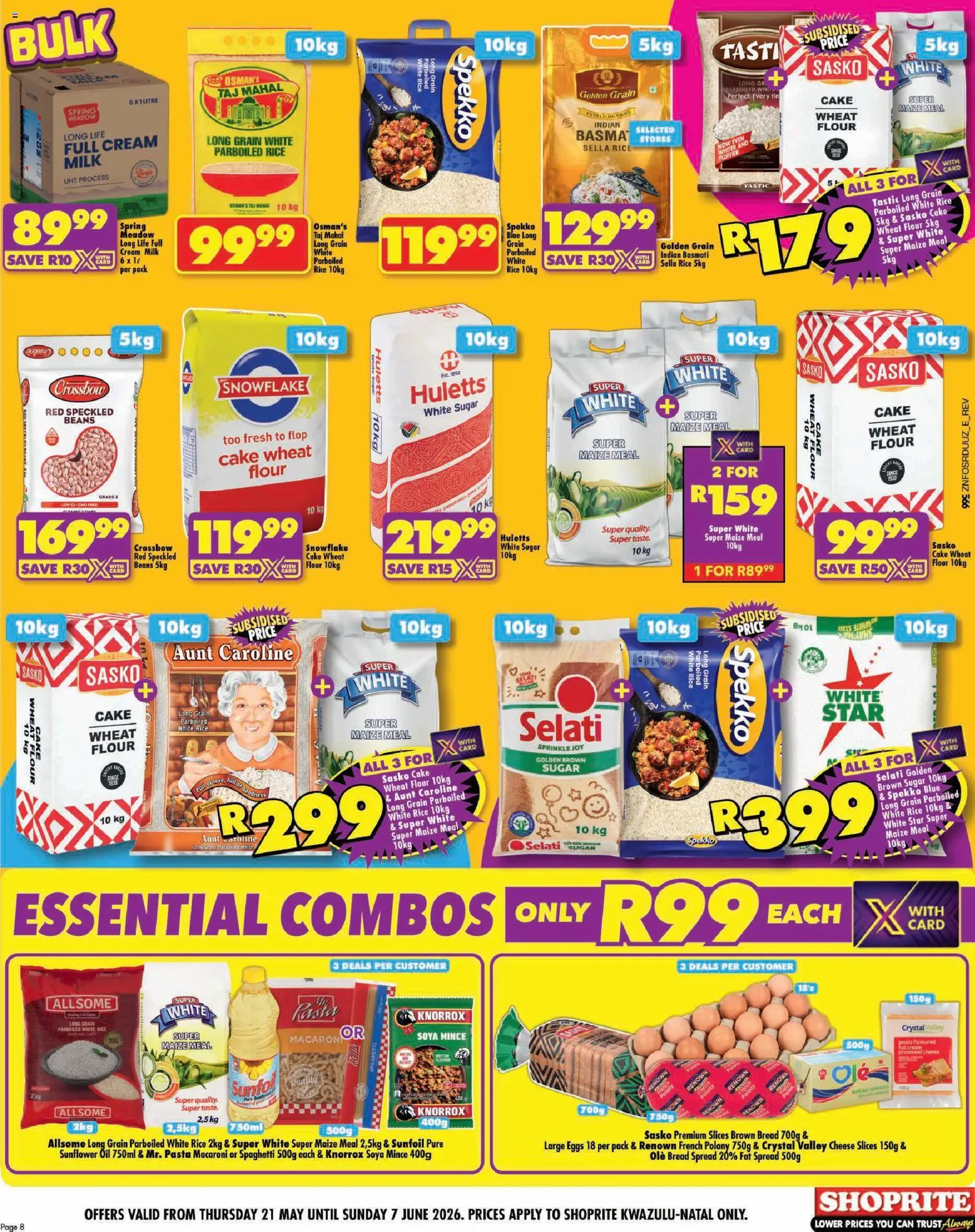 New Shoprite catalogue – valid from 21.05.2026 | Page: 8 | Products: Beans, Maize meal, Oil, Polony