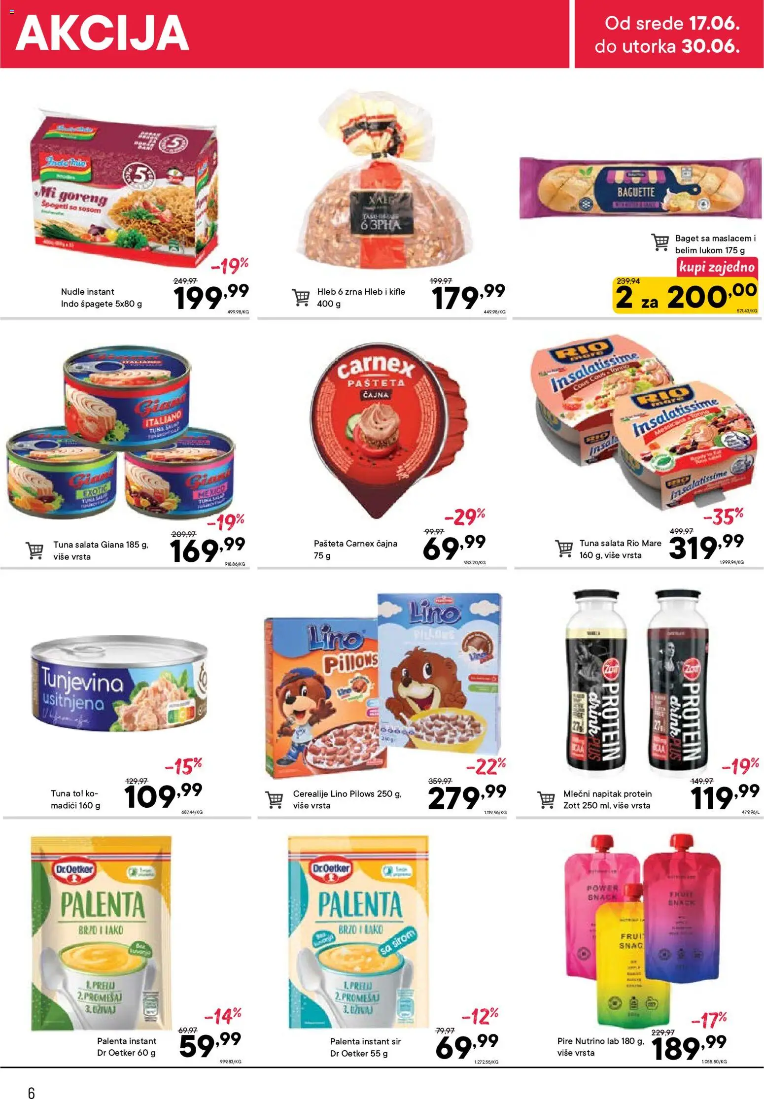 PerSu katalog - važi od 17.06.2026 | Strana: 6 | Proizvode: Palenta, Salata, Rio mare, Hleb