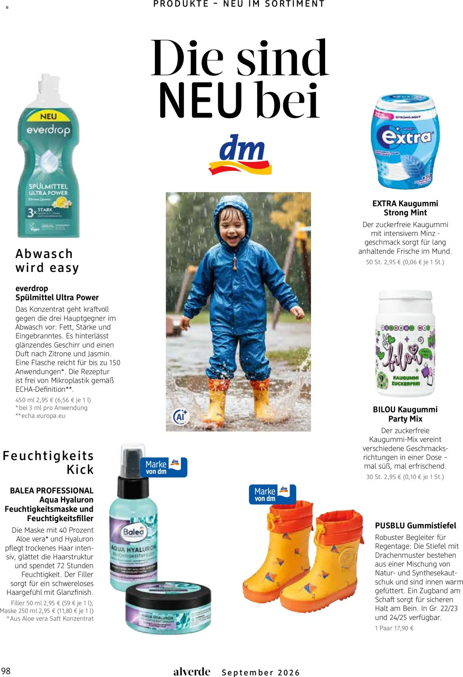 dm drogerie Prospekt – gültig ab 01.09.2026 | Seite: 98 | Produkte: Maske, Saft, Stiefel, Gummistiefel