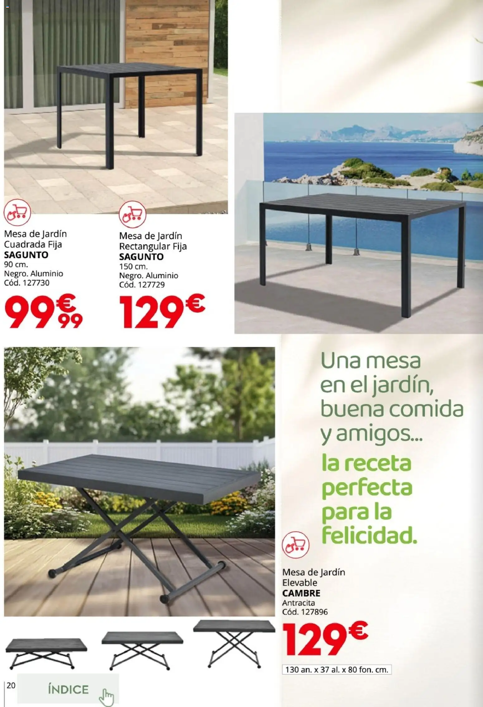 Conforama Guía Jardín 2026 │ válido desde el 19.03.2026 | Página: 20 | Productos: Mesa de jardín, Mesa