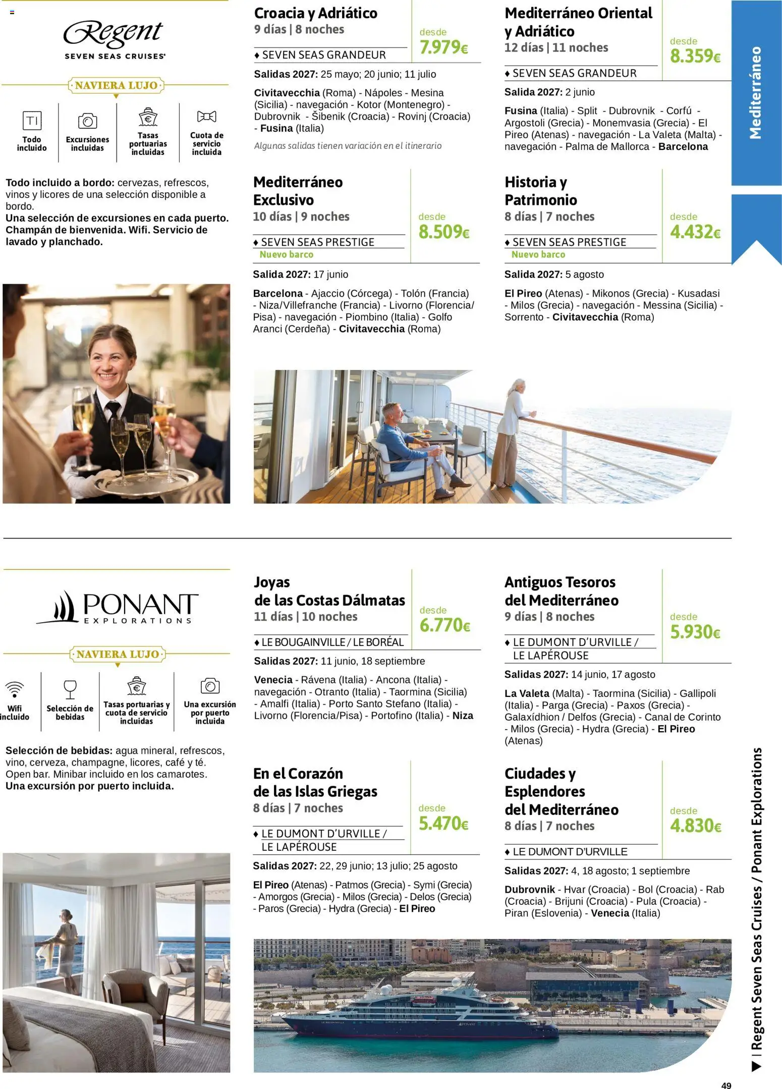 Viajes El Corte Inglés Crucero fantástico │ válido desde el 14/09/2026 | Página: 49 | Productos: Café, Champán, Navegación, Agua