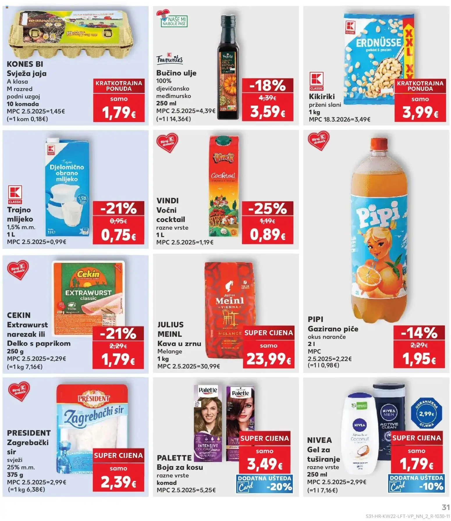 Kaufland katalog | vrijedi od 26.05.2026 | Stranica: 31 | Proizvodi: Mlijeko, Kava, Narezak, Nivea