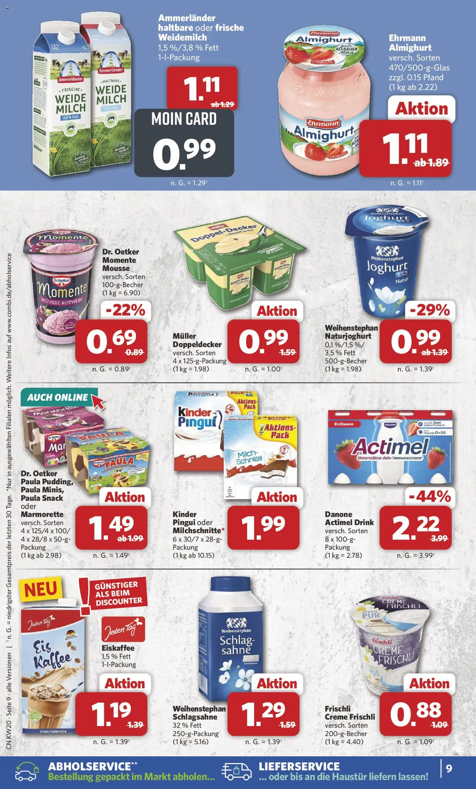 Combi Prospekt 	 – gültig ab 11.05.2026 | Seite: 9 | Produkte: Actimel, Milch, Kaffee, Rotwein