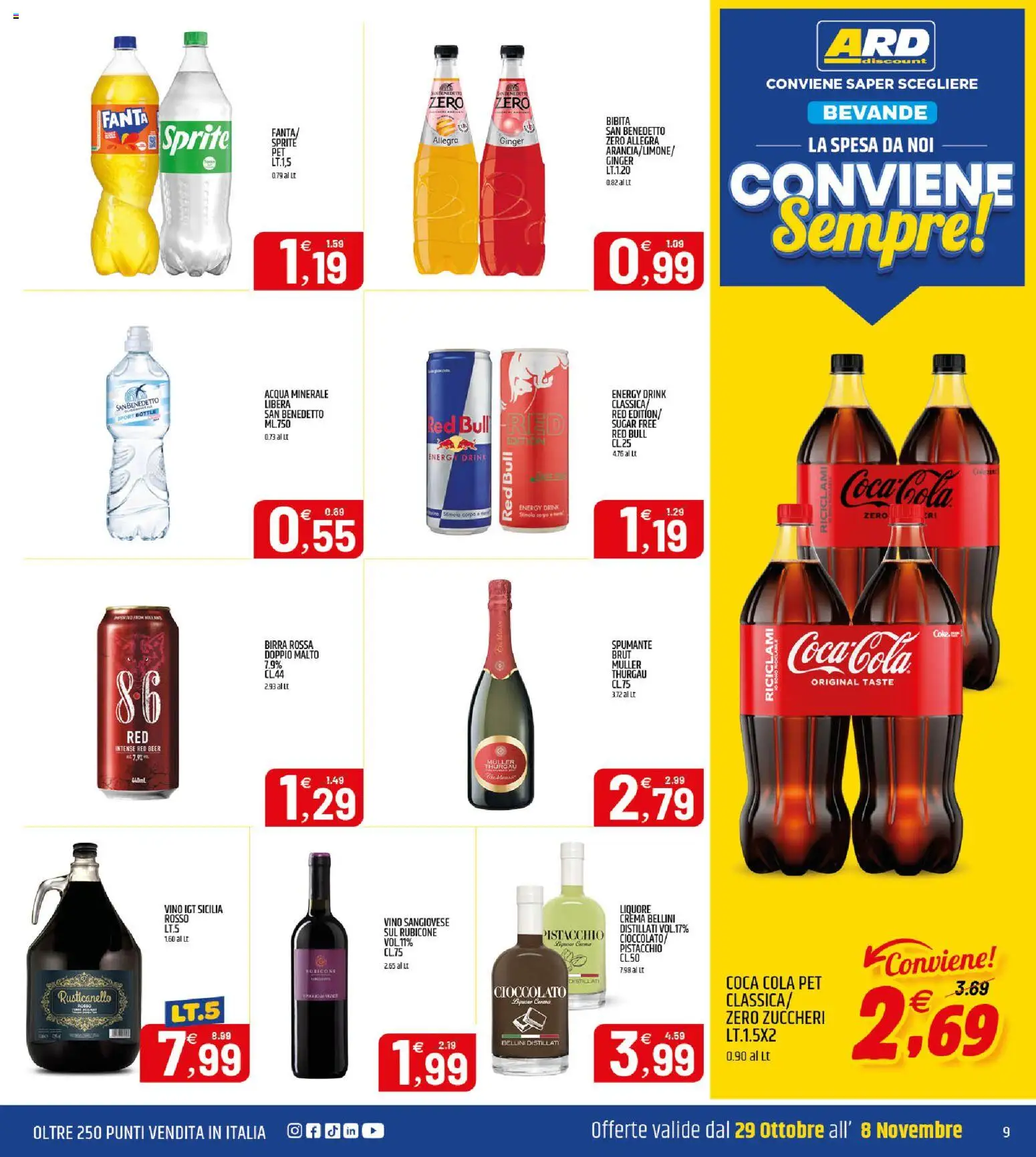 Volantino ARD Discount del 25/10/2026 | Pagina: 9 | Prodotti: Crema, Cioccolato, Spumante, Sprite