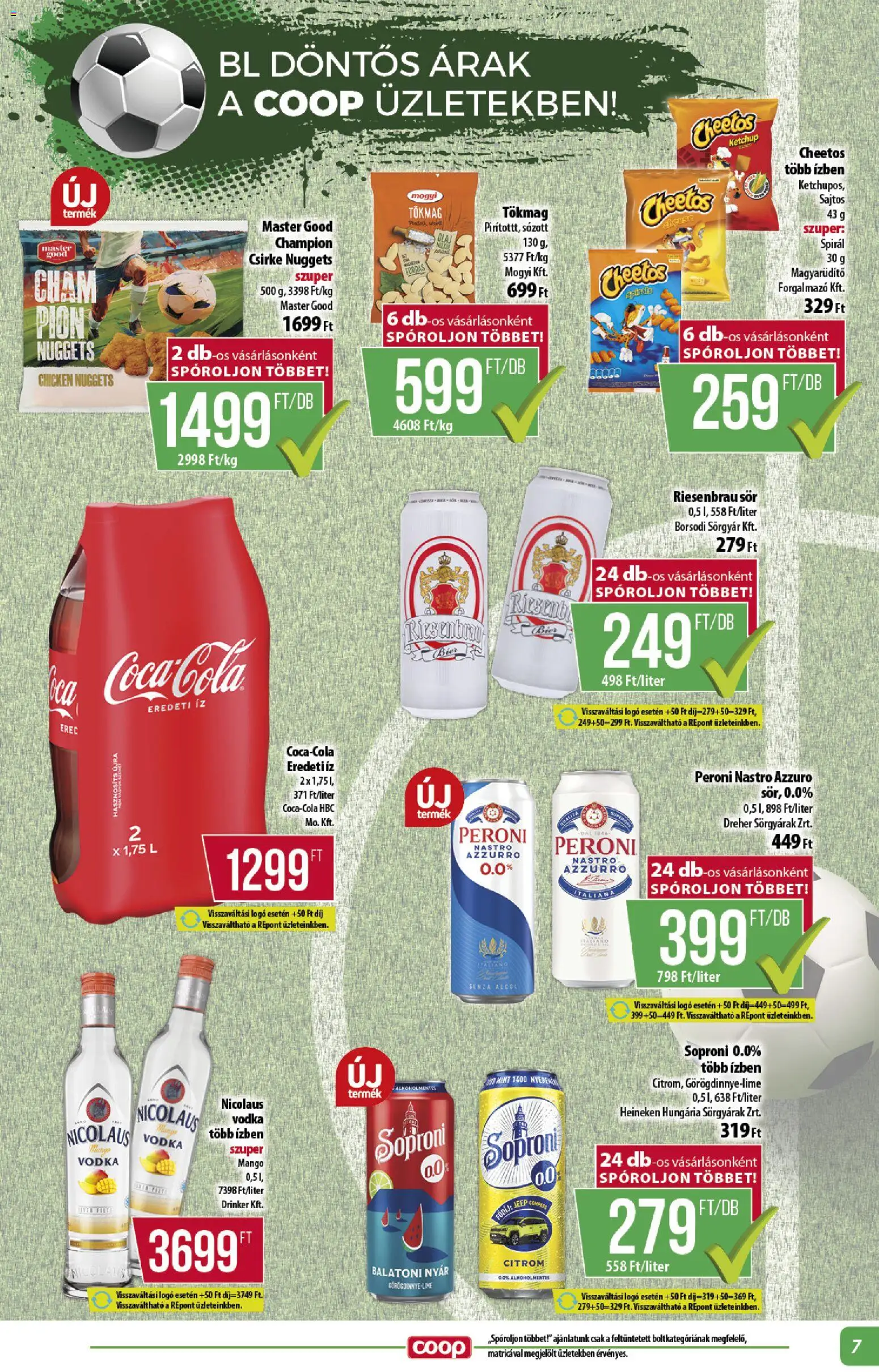 COOP akciós ujság - amely érvényes a következő dátumtól: 28.05.2026 | Oldal: 7 | Termékek: Cheetos, Ketchup, Vodka, Mangó