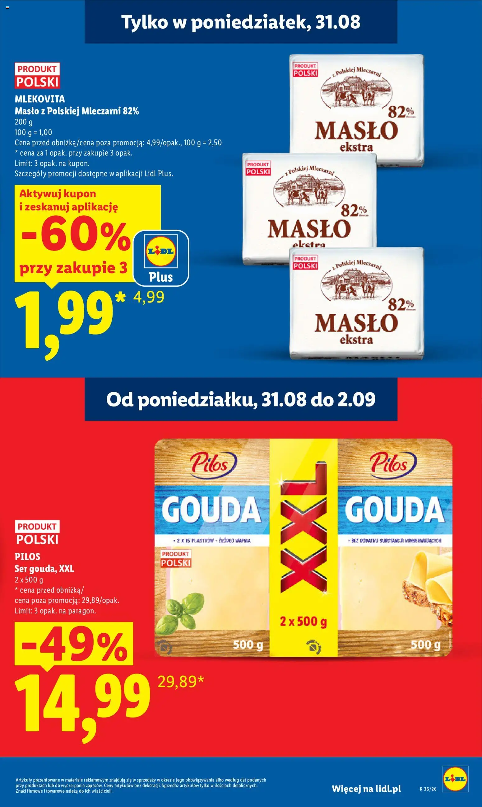 Lidl Polsko leták od 31.08.2026 | Strana: 15 | Produkty: Gouda, Máslo