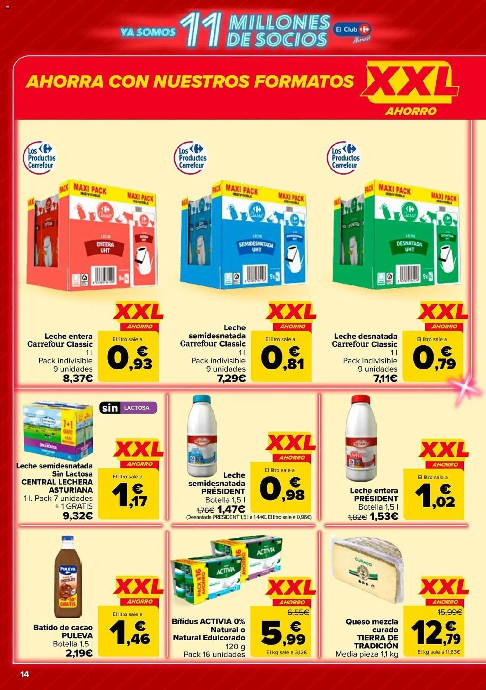 Carrefour folleto │ válido desde el 12.05.2026 | Página: 14 | Productos: Leche entera, Leche, Queso, Chocolate