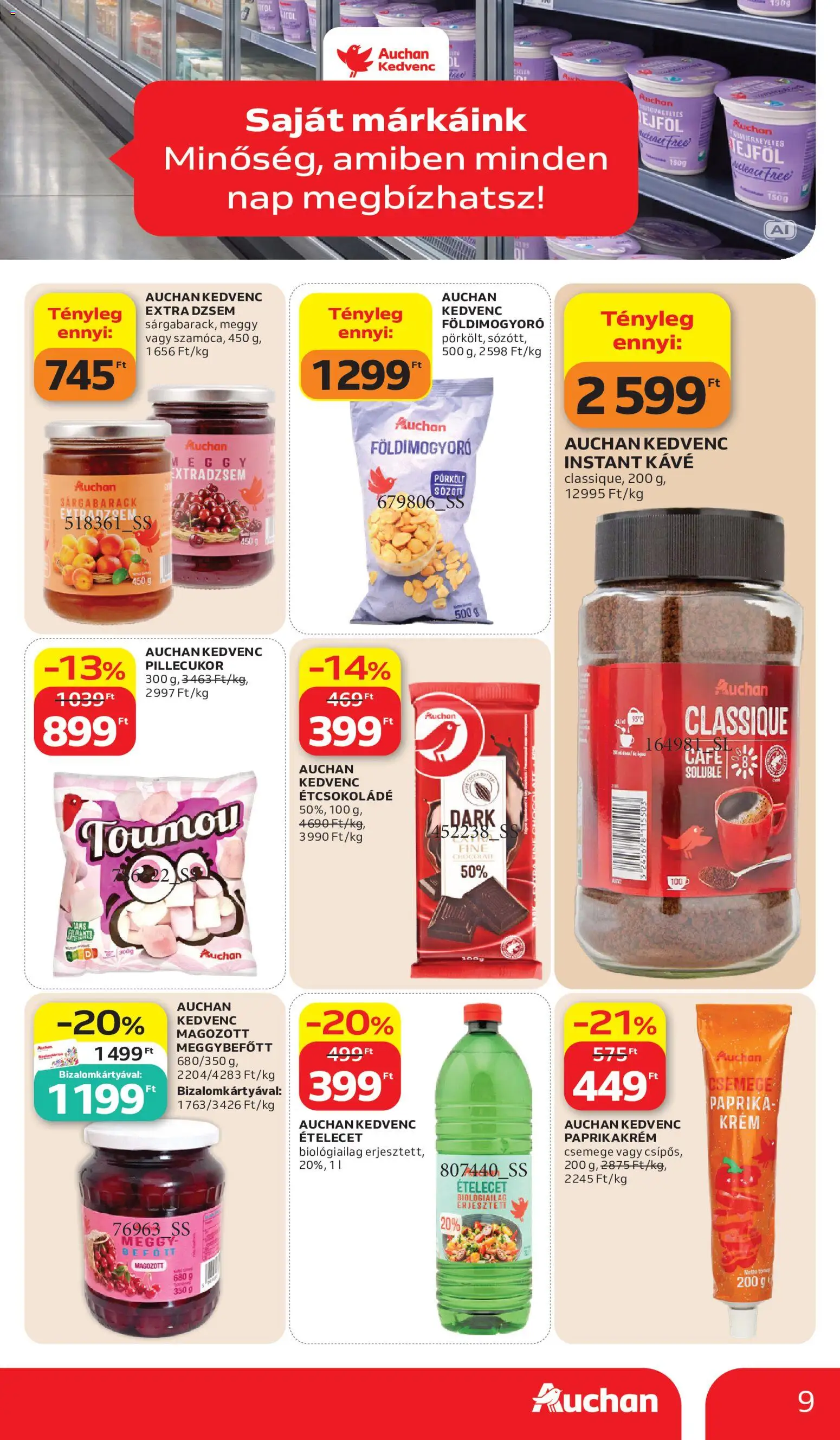 Auchan akciós ujság - amely érvényes a következő dátumtól: 2026.10.15. | Oldal: 9 | Termékek: Sárgabarack, Pillecukor, Csemege, Instant kávé
