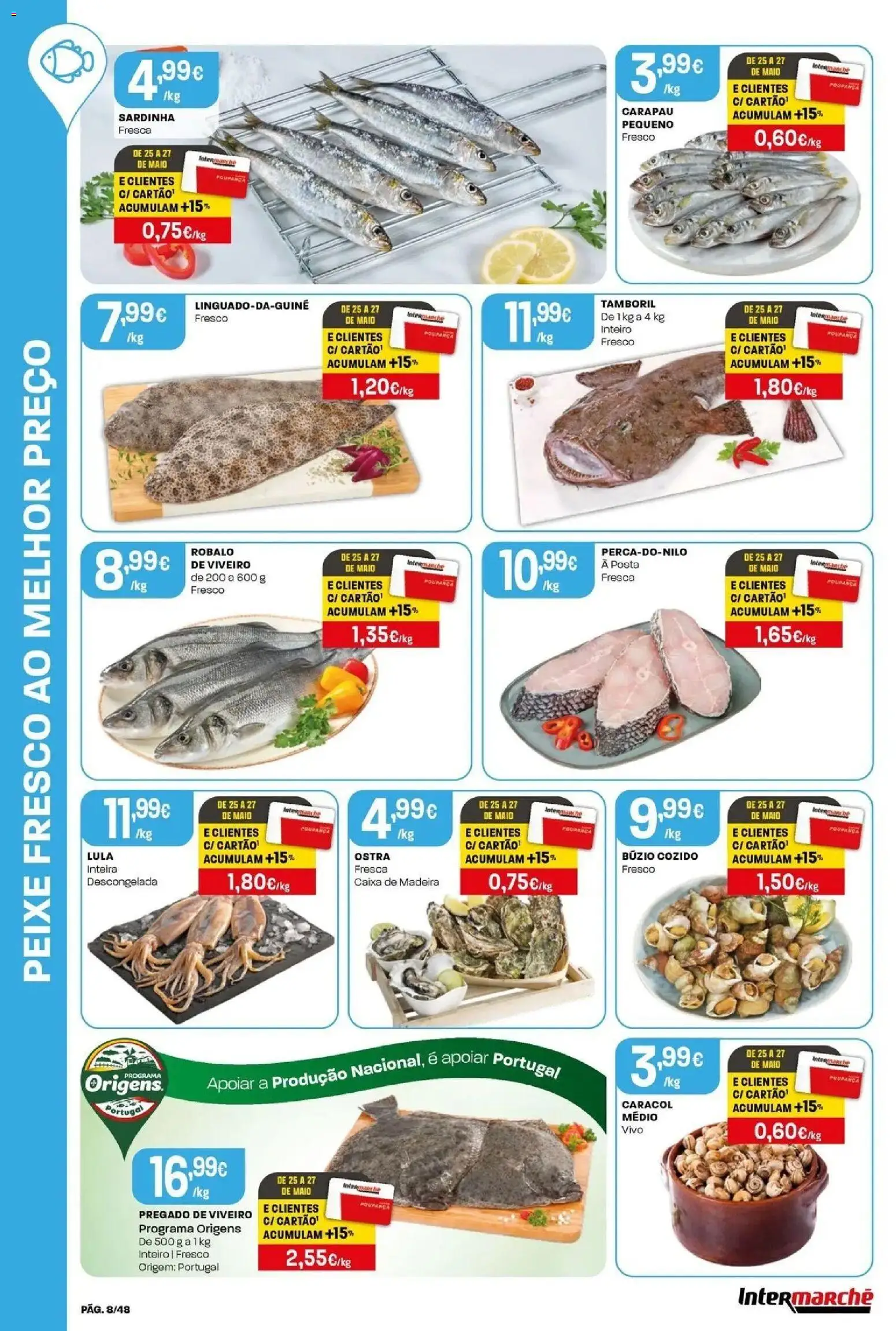 Intermarché - Isto é que são preços BAIXOS! │ válido de 21.05.2026 | Página: 8 | Produtos: Caixa, Tamboril, Peixe