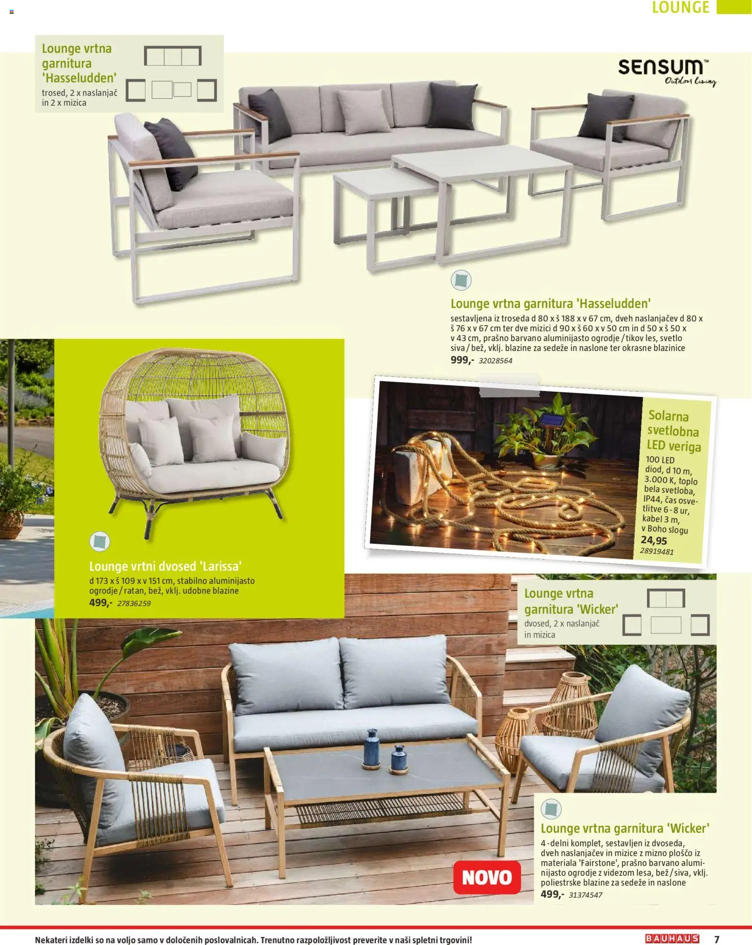 Novi Bauhaus katalog ponudbe – veljaven od 28.09.2026 | Stran: 7 | Izdelki: Vrtna garnitura, Kabel, Mizica, Dvosed