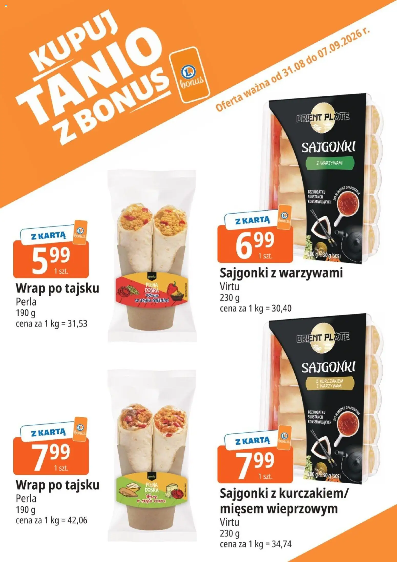 E.Leclerc gazetka - Kupuj Tanio Z Bonus od 31.08.2026 | Strona: 9 | Produkty: Karta, Sajgonki, Sos