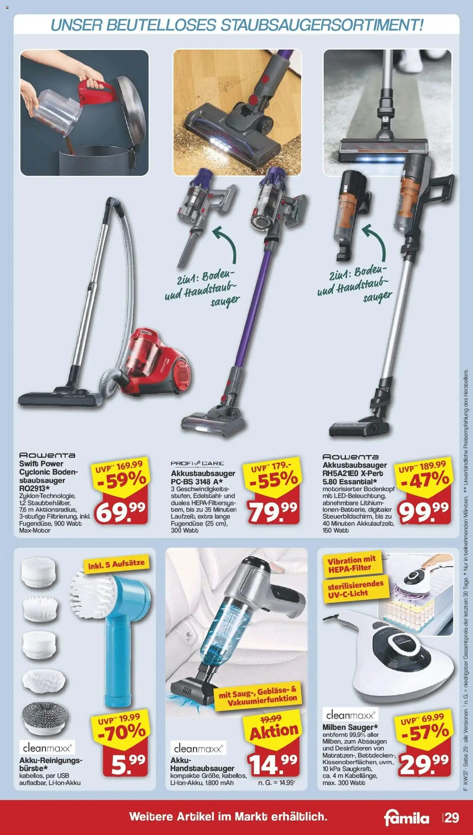 Famila Nordwest  Aktueller Prospekt – gültig ab 07.09.2026 | Seite: 31 | Produkte: USB, Staubsauger