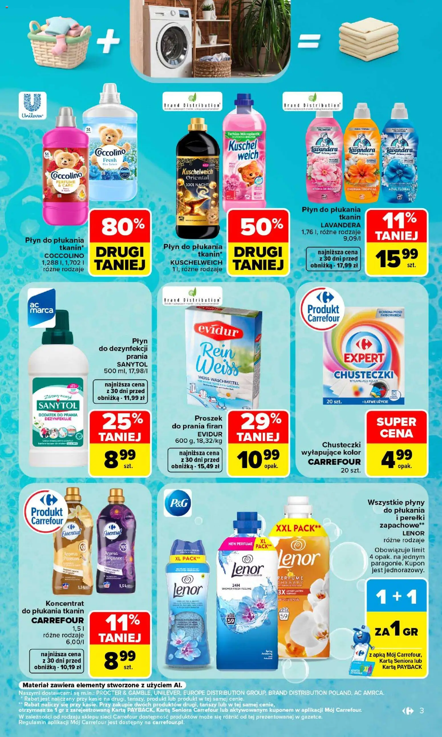 Carrefour gazetka - Porządki pełne okazji od 17.08.2026 | Strona: 3 | Produkty: Karta, Proszek, Coccolino, Proszek do prania