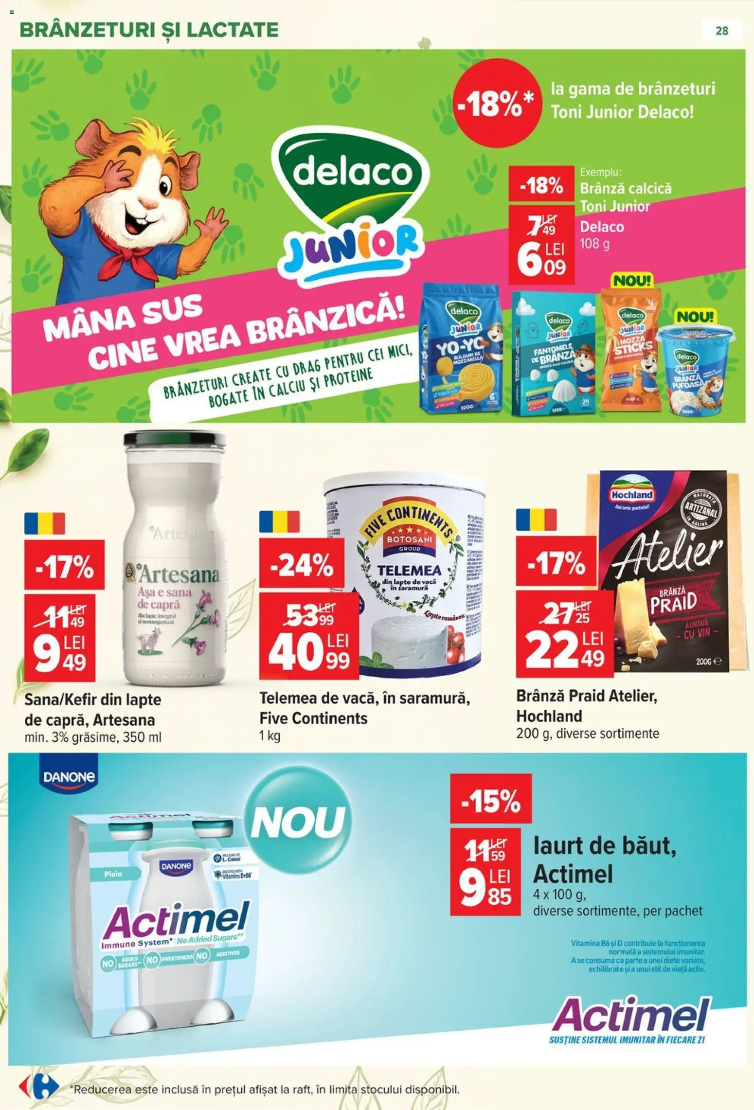 Noul catalog Carrefour – valabil de la 14.10.2026 | Pagină: 28 | Produse: Delaco, Proteine, Hochland, Danone