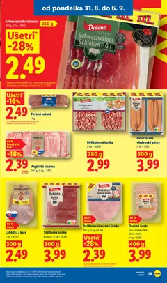 Lidl leták platný od 31.08.2026 | Strana: 27 | Produkty: Šunka, Slanina, Bravčový bok, Párky