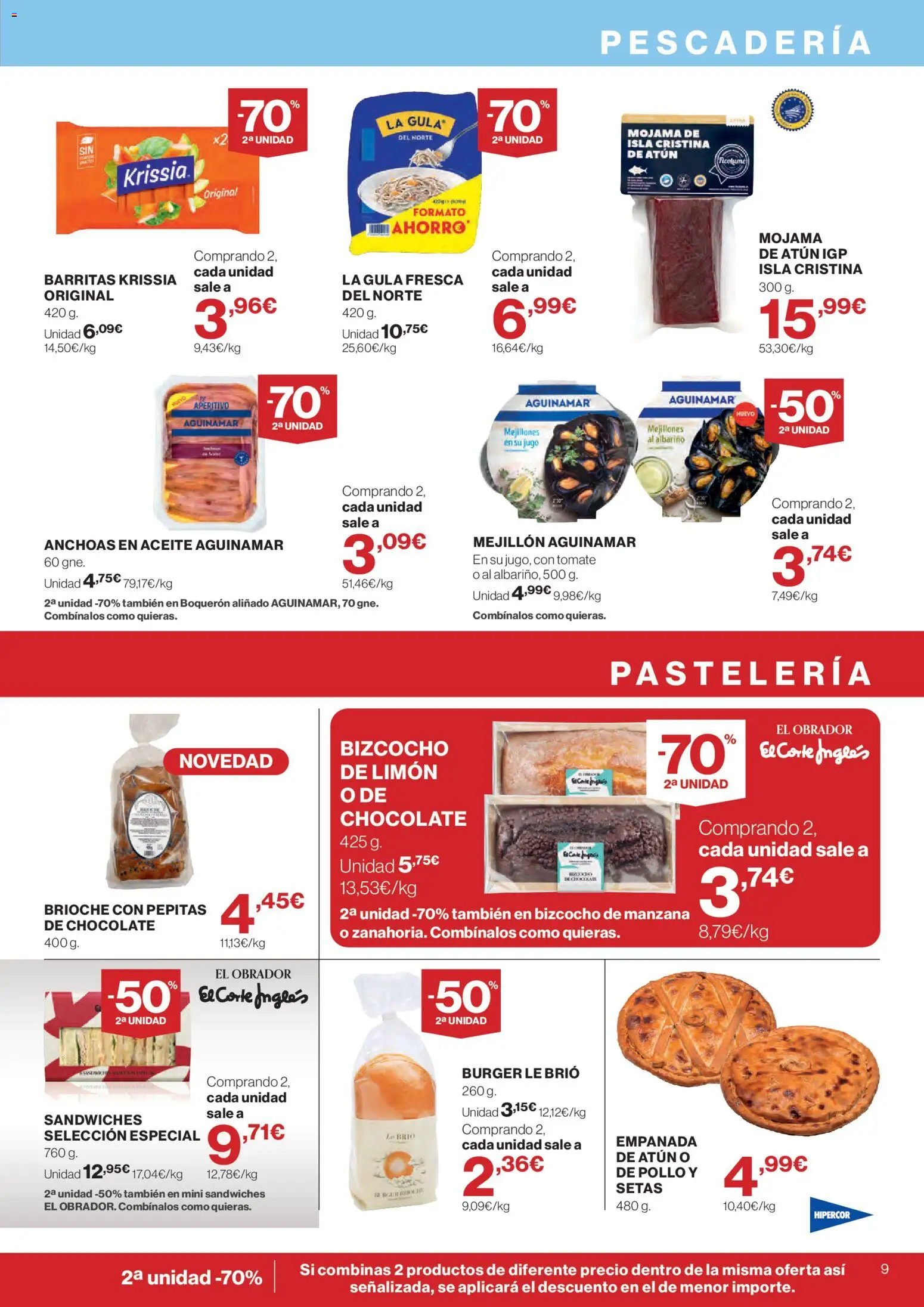 Hipercor catálogo │ válido desde el 24/09/2026 | Página: 9 | Productos: Setas, Chocolate, Bizcocho, Pollo