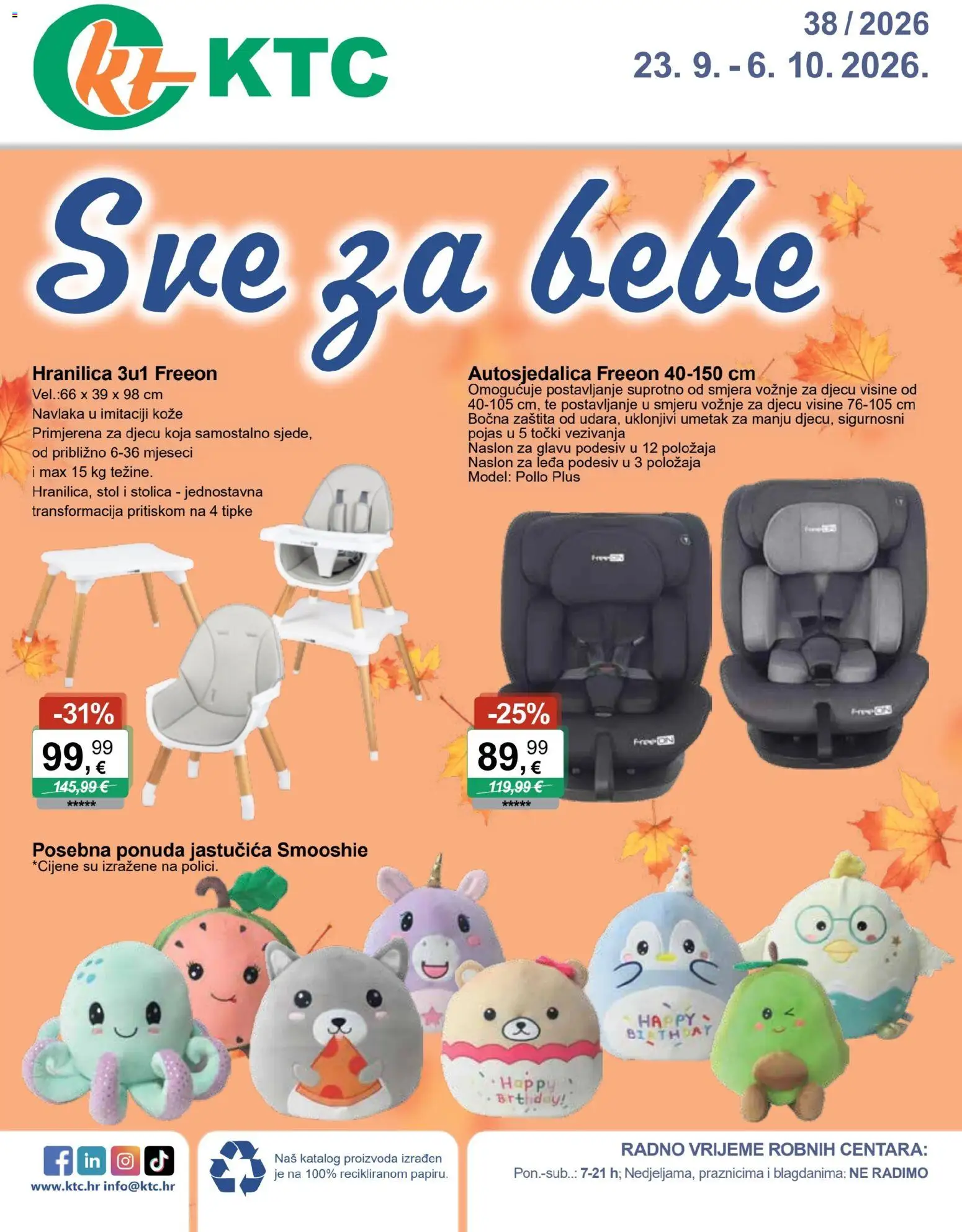 KTC katalog | vrijedi od 23.09.2026 | Stranica: 1 | Proizvodi: Stol, Stolica, Pojas