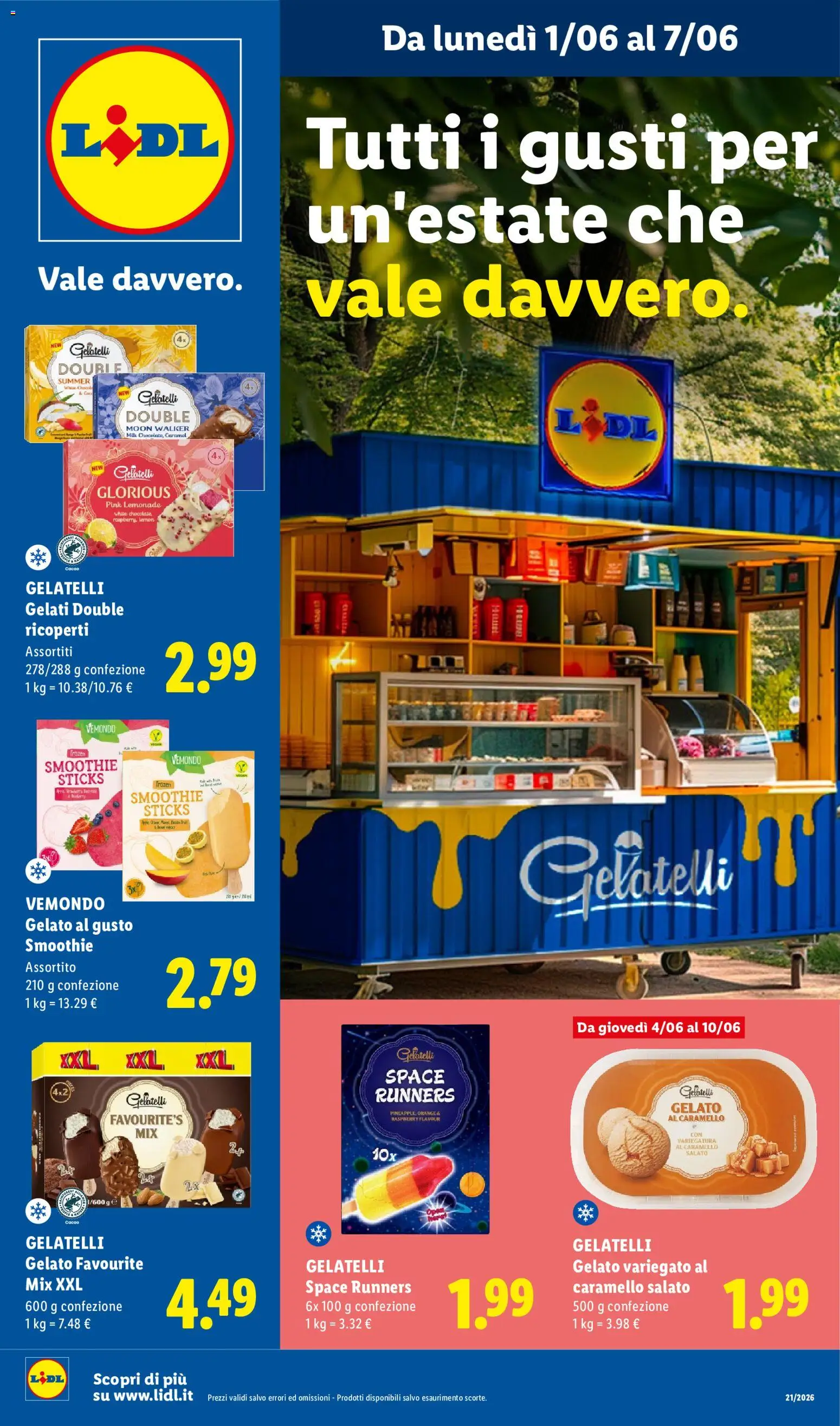 Volantino Lidl del 01.06.2026 | Pagina: 1 | Prodotti: Gelato, Cacao