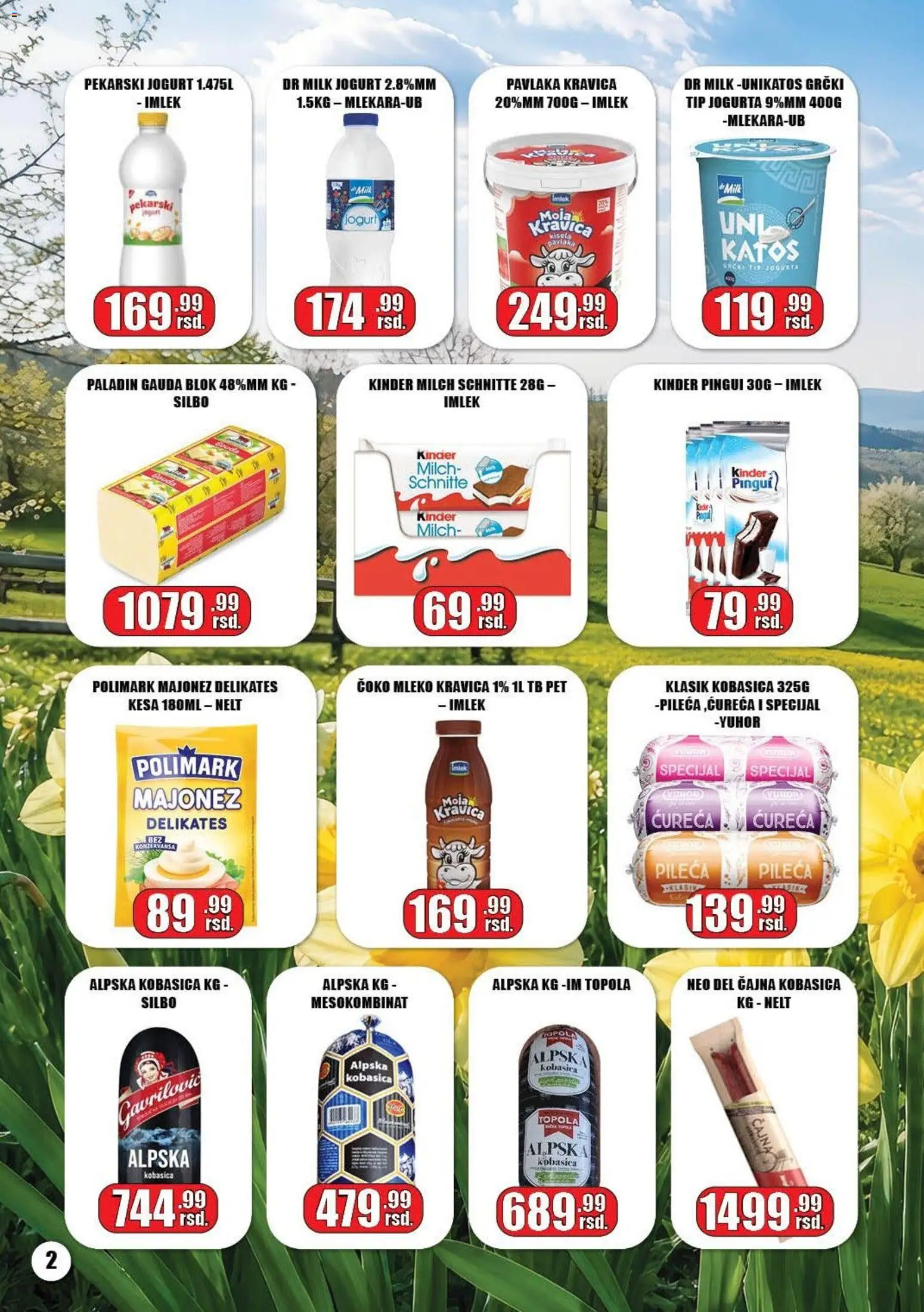 Gala MARKET katalog - važi od 05.05.2026 | Strana: 2 | Proizvode: Majonez, Jogurt, Kobasica, Pavlaka