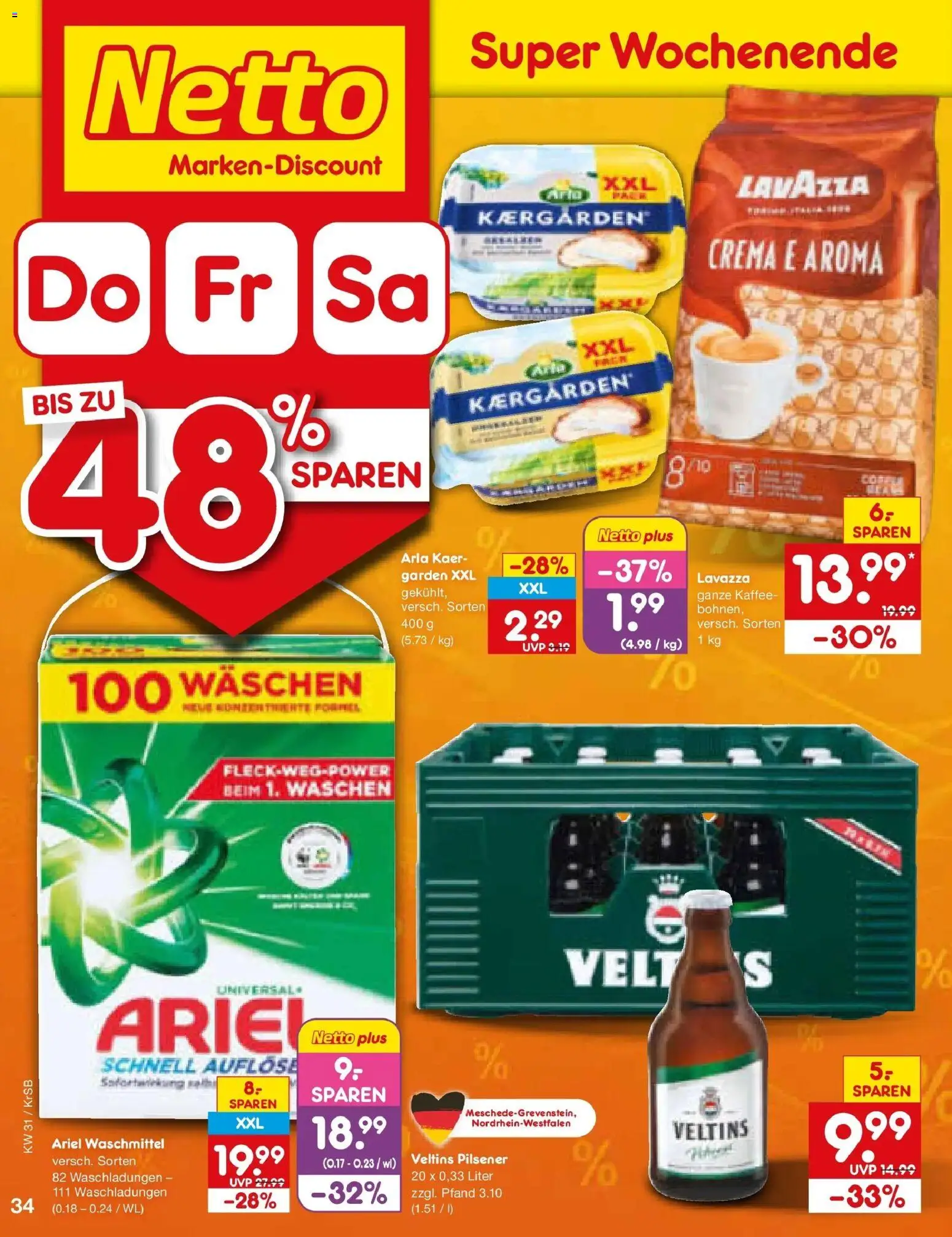 Netto Marken-Discount Prospekt Baesweiler – gültig ab 27.07.2026 | Seite: 51 | Produkte: Lavazza, Ariel, Kaffee, Veltins