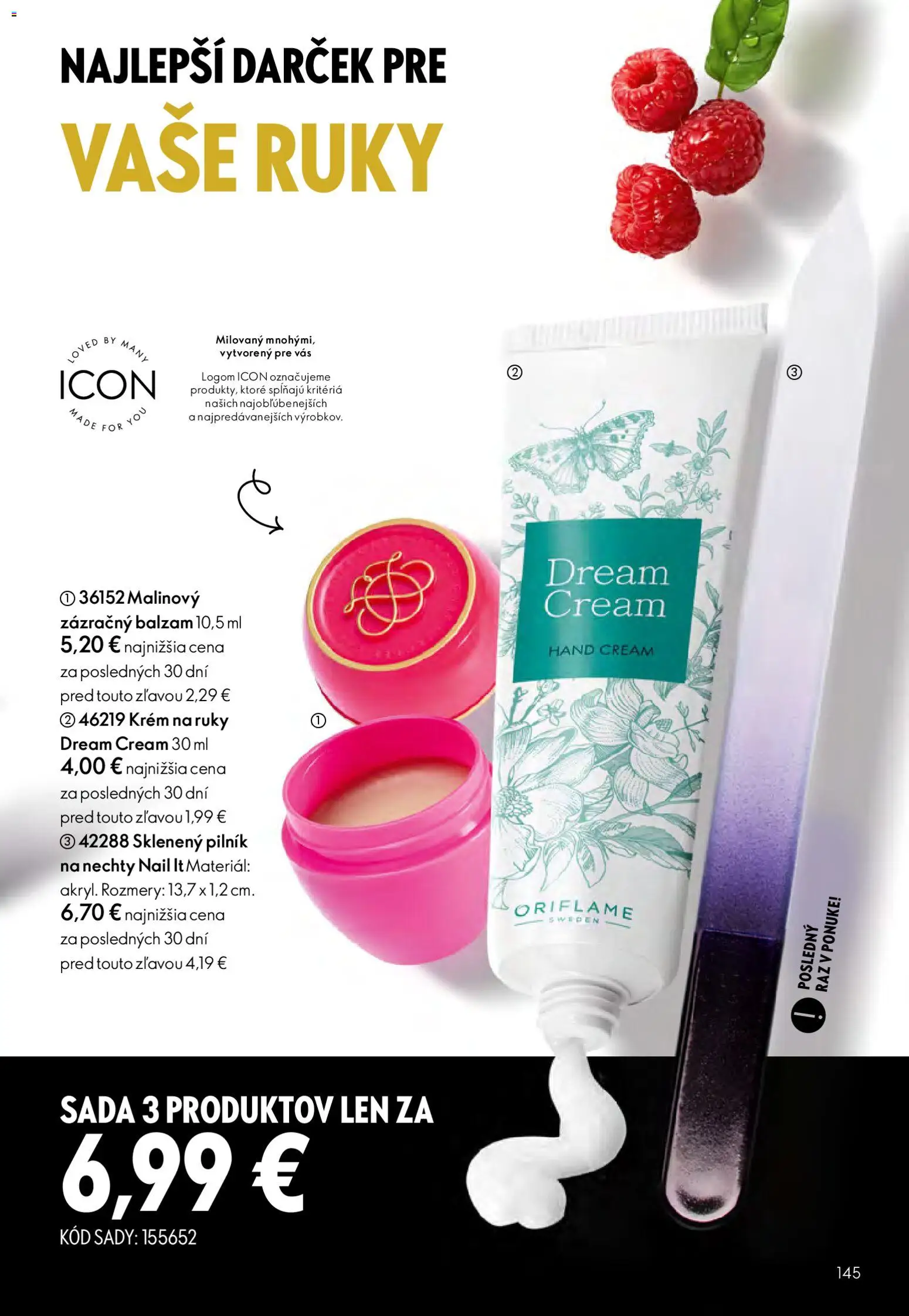 Nové Oriflame akcie – leták je platný od 25.03.2026 | Strana: 145 | Produkty: Krém na ruky, Krém