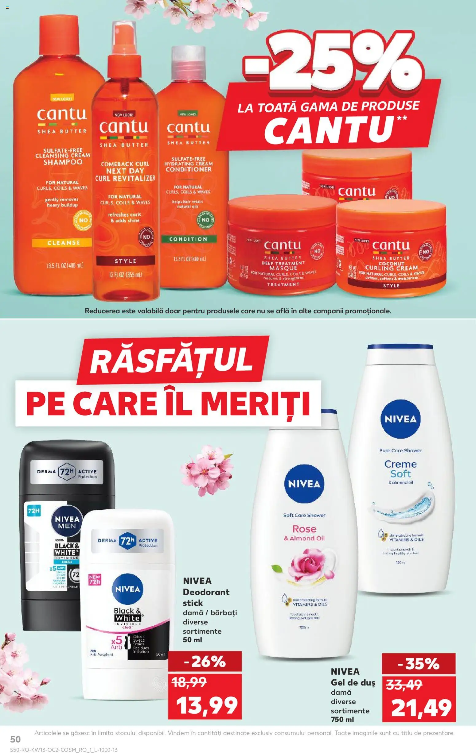 Noul catalog Kaufland – valabil de la 25.03.2026 | Pagină: 50 | Produse: Delgeç, Duș, Gel de duș, Deodorant