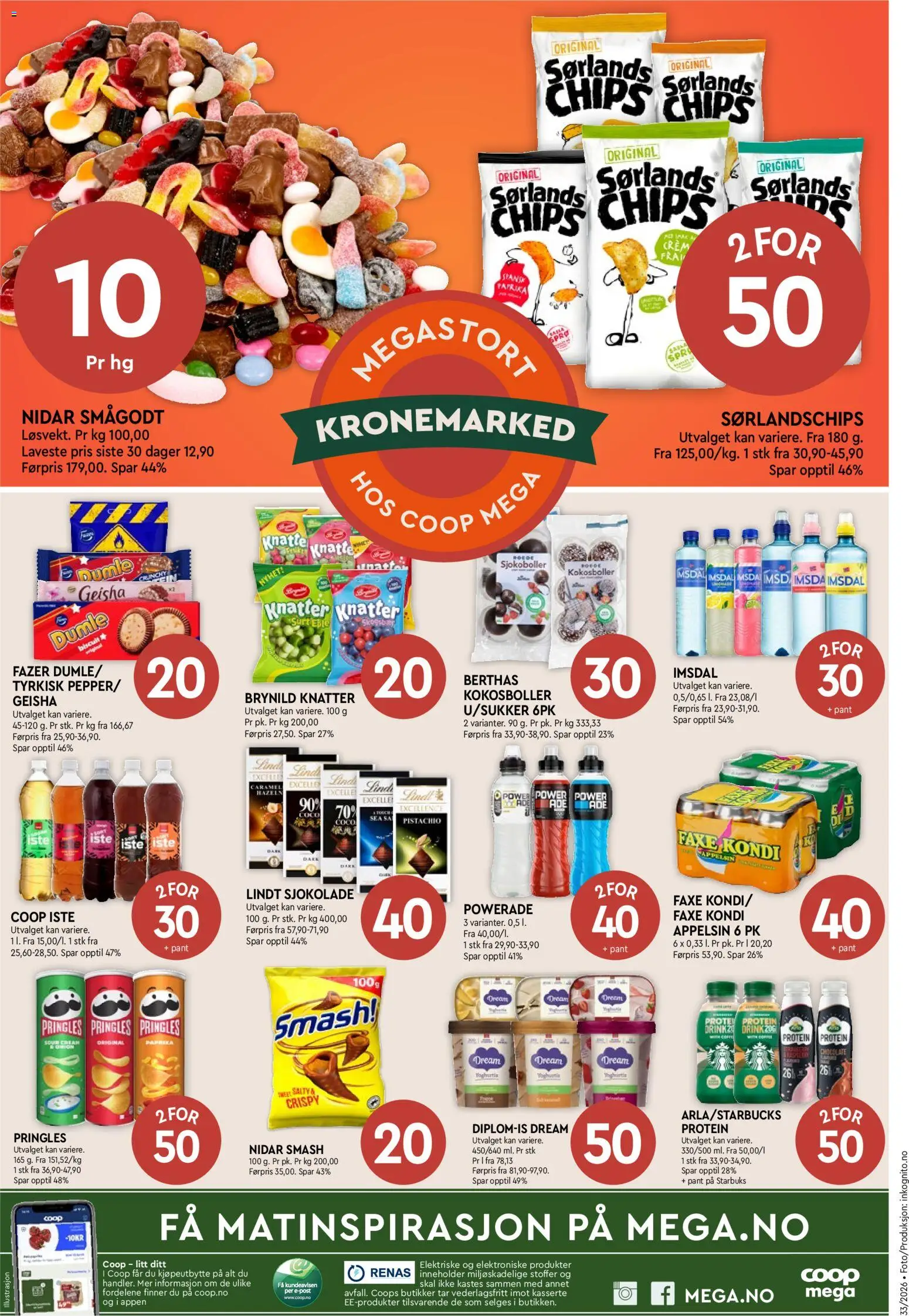 {H1} | Side: 8 | Produkter: Lindt sjokolade, Protein, Iste, Pringles