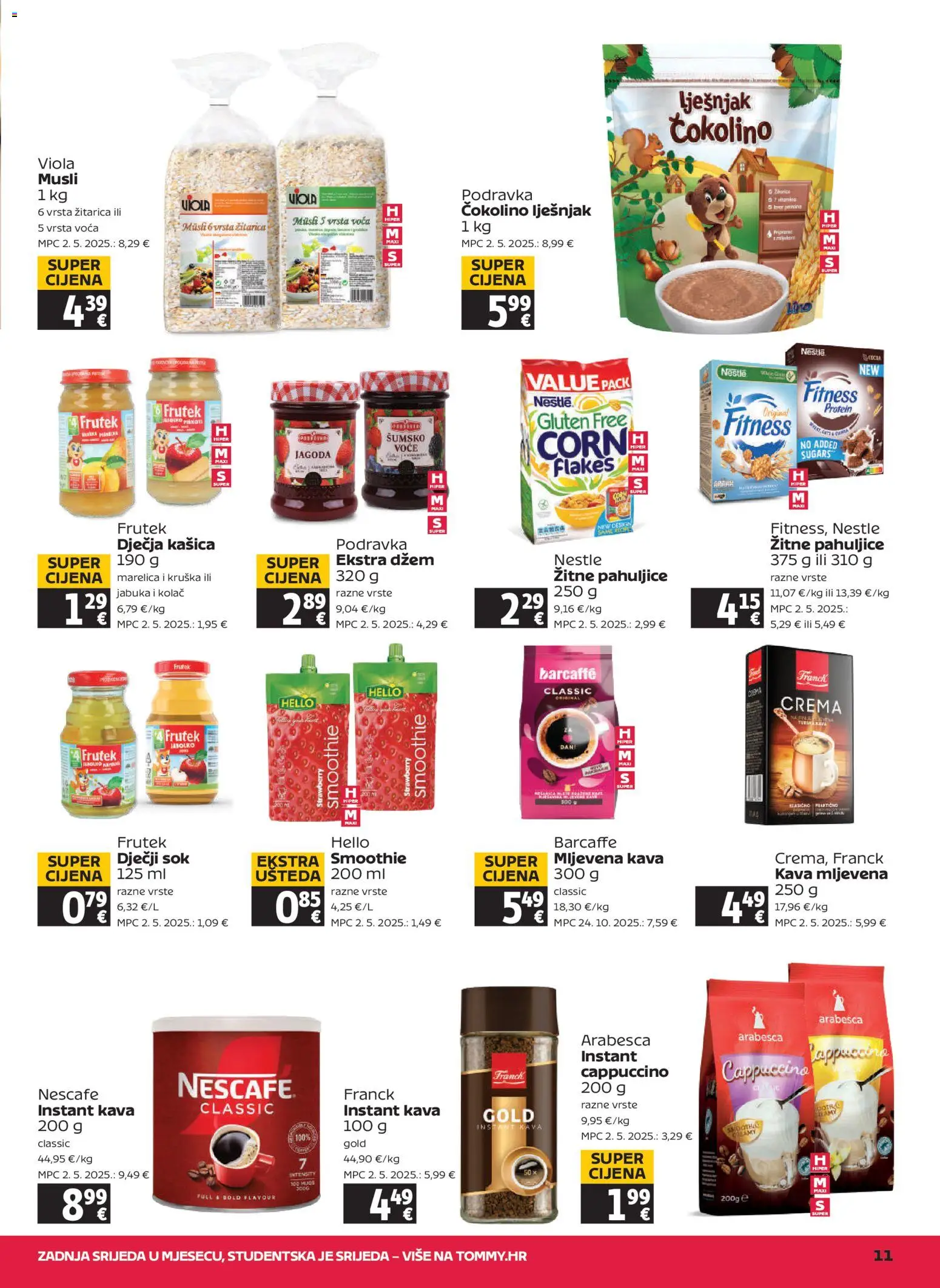 Tommy katalog | vrijedi od 21.05.2026 | Stranica: 11 | Proizvodi: Sok, Musli, Kruška, Jabuka