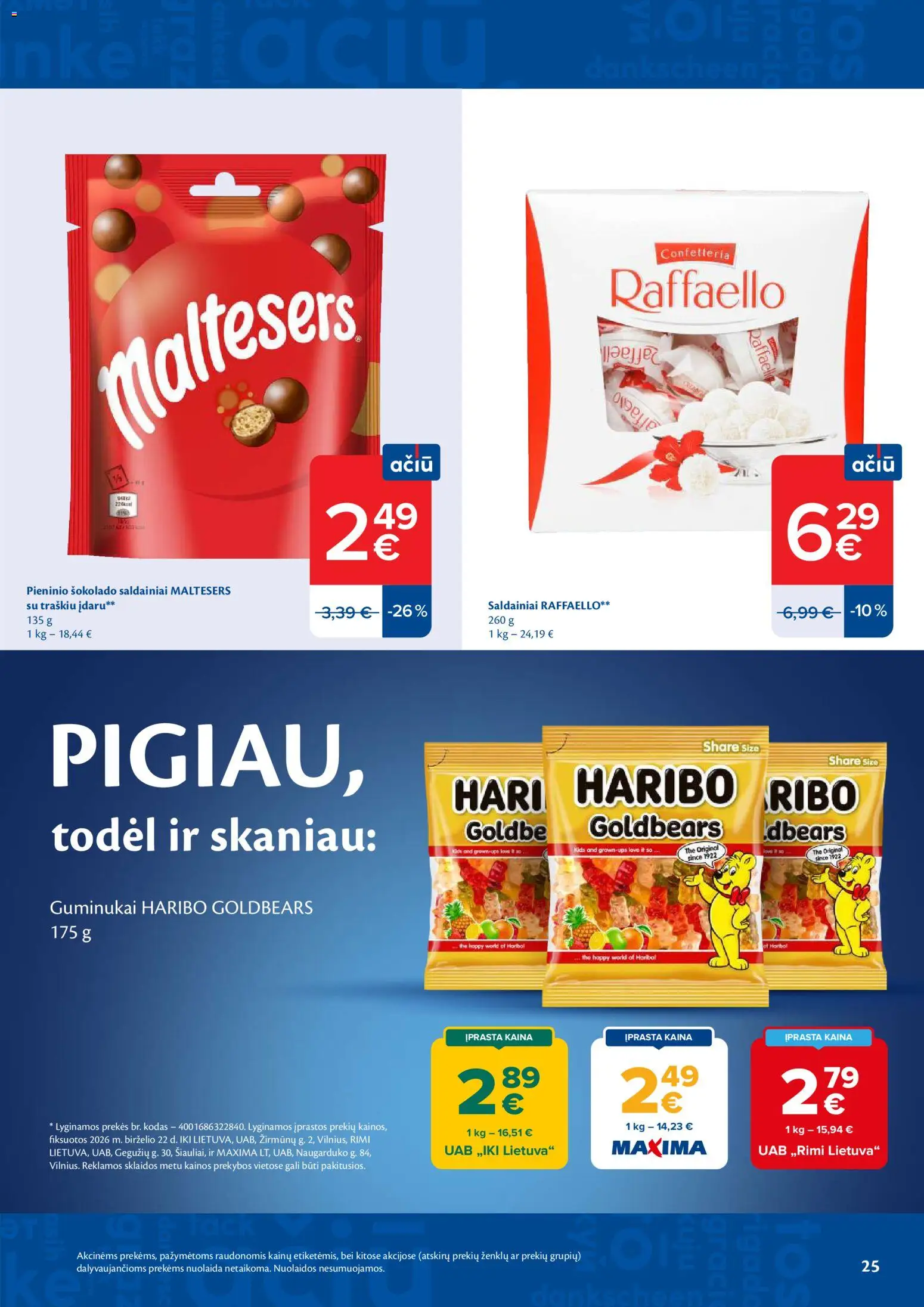 MAXIMA akcijos nuo 2026.06.30 | Puslapis: 25 | Prekių: Guminukai, Saldainiai