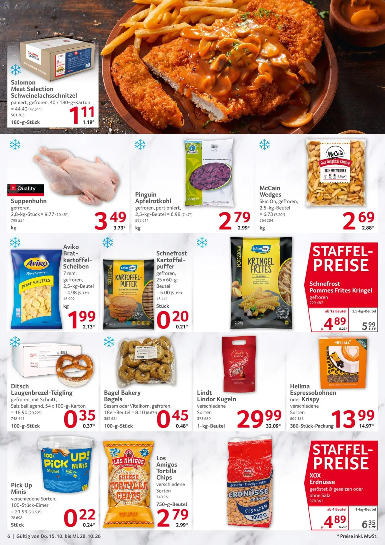 Selgros Gastronomie – gültig ab 15.10.2026 | Seite: 6 | Produkte: Erdnüsse, Pommes, McCain, Lindor