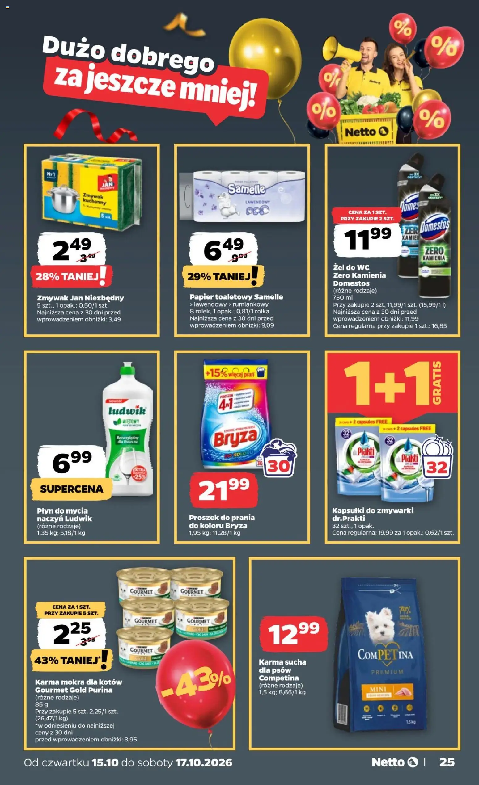 Netto gazetka od czwartku od 15.10.2026 | Strona: 25 | Produkty: Kapsułki, Papier toaletowy, Cleaner, Domestos