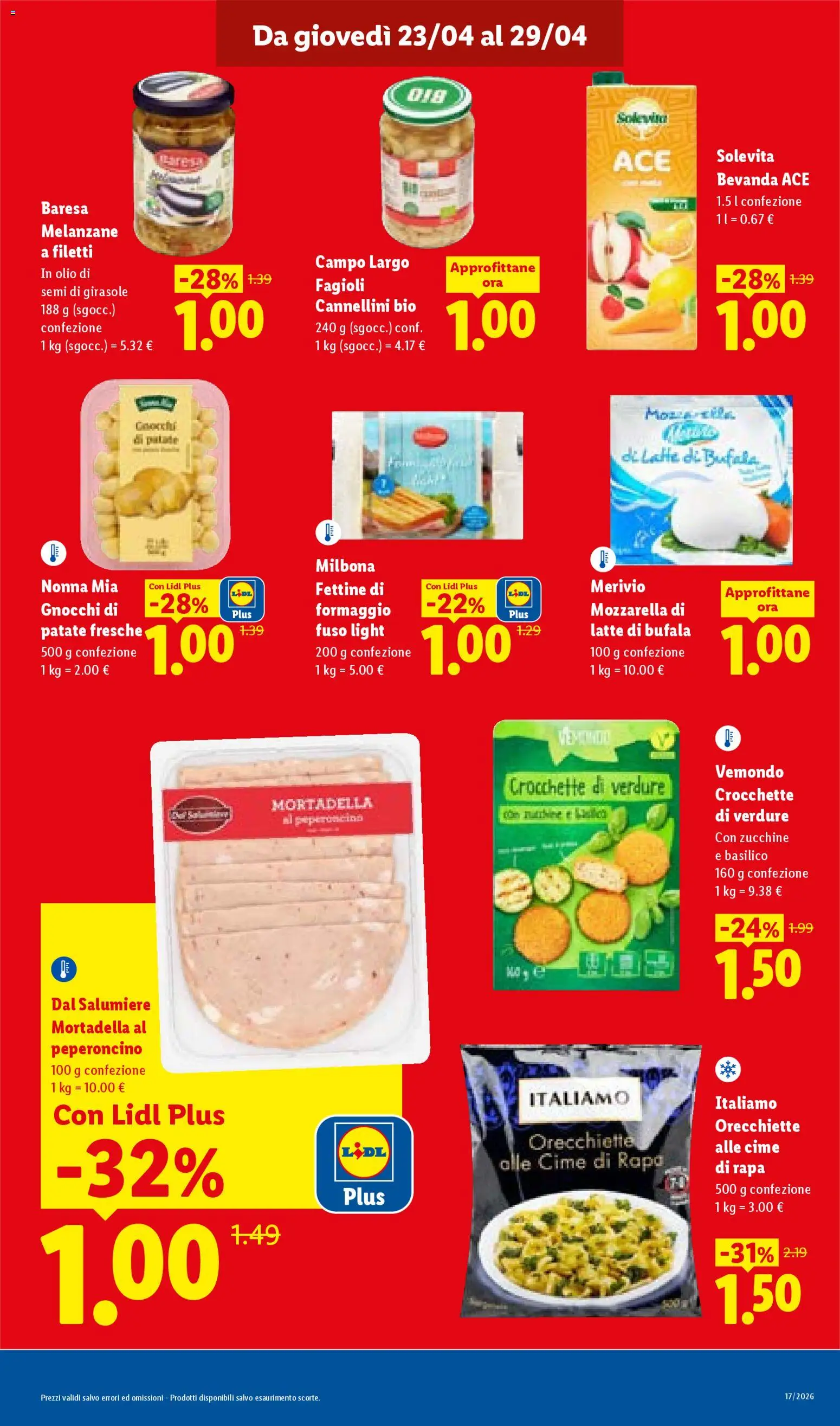 Volantino Lidl del 23.04.2026 | Pagina: 13 | Prodotti: Mozzarella, Olio, Pasta, Basilico