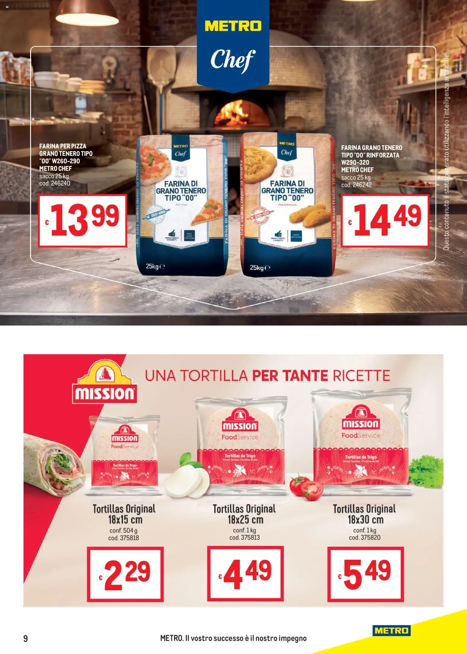 Volantino Metro del 13/08/2026 | Pagina: 9 | Prodotti: Pizza, Farina, Tortillas