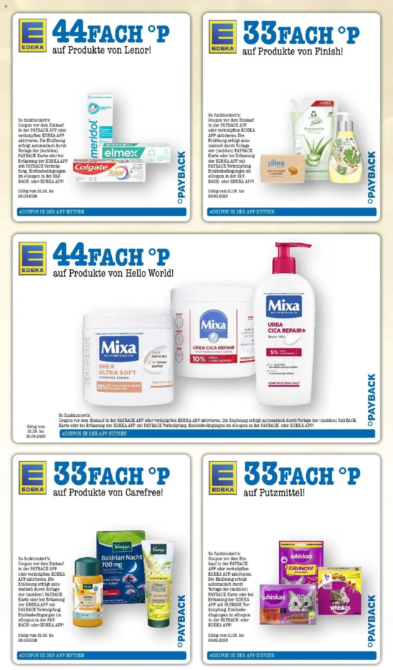 E center Prospekt Karlsruhe (ab 21.09.2026) zum Blättern | Seite: 63 | Produkte: Lenor, Finish, Creme, Whiskas