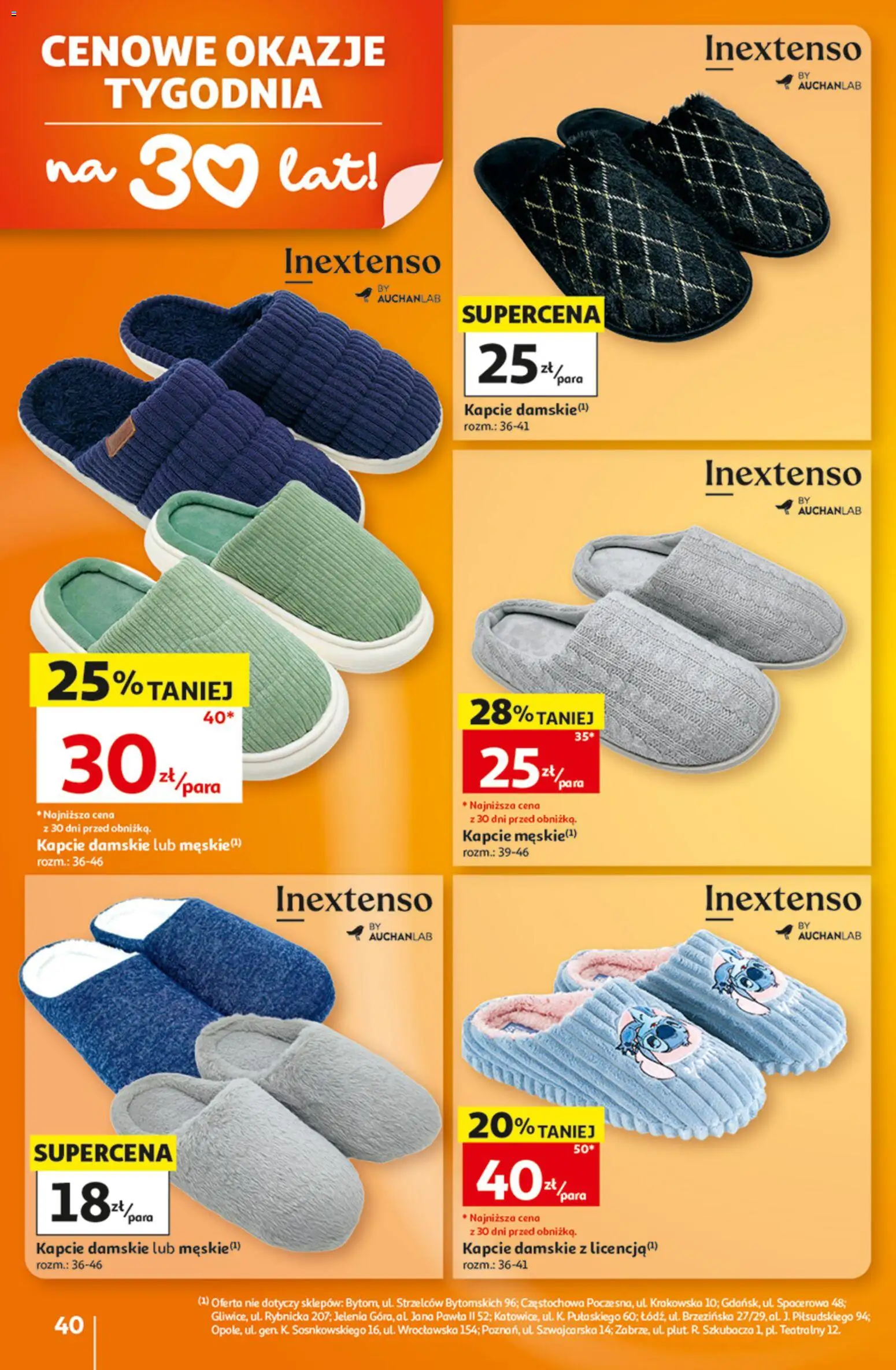 Auchan gazetka - Hipermarket od 08.10.2026 | Strona: 40 | Produkty: Kapcie
