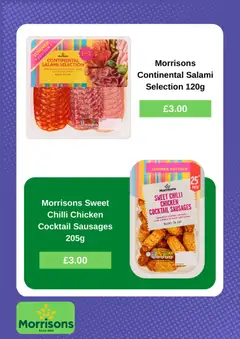 Preview of Morrisons - Weekly offers valid from 04.05.2026 | Page: 3 | Products: Chicken, Chilli, Salami, Sausages