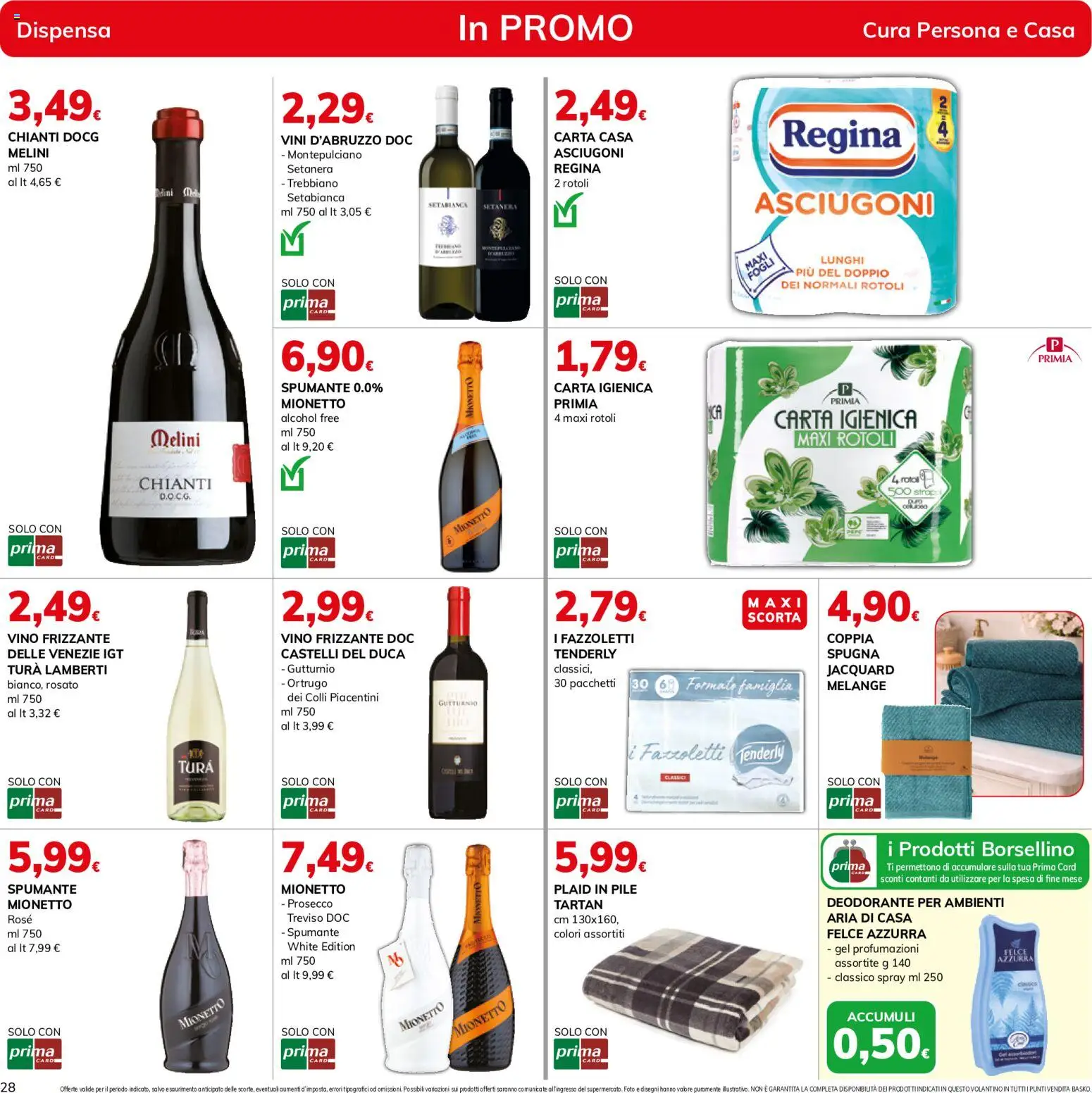 Volantino Basko del 29/09/2026 | Pagina: 28 | Prodotti: Deodorante, Fazzoletti, Spumante, Mionetto