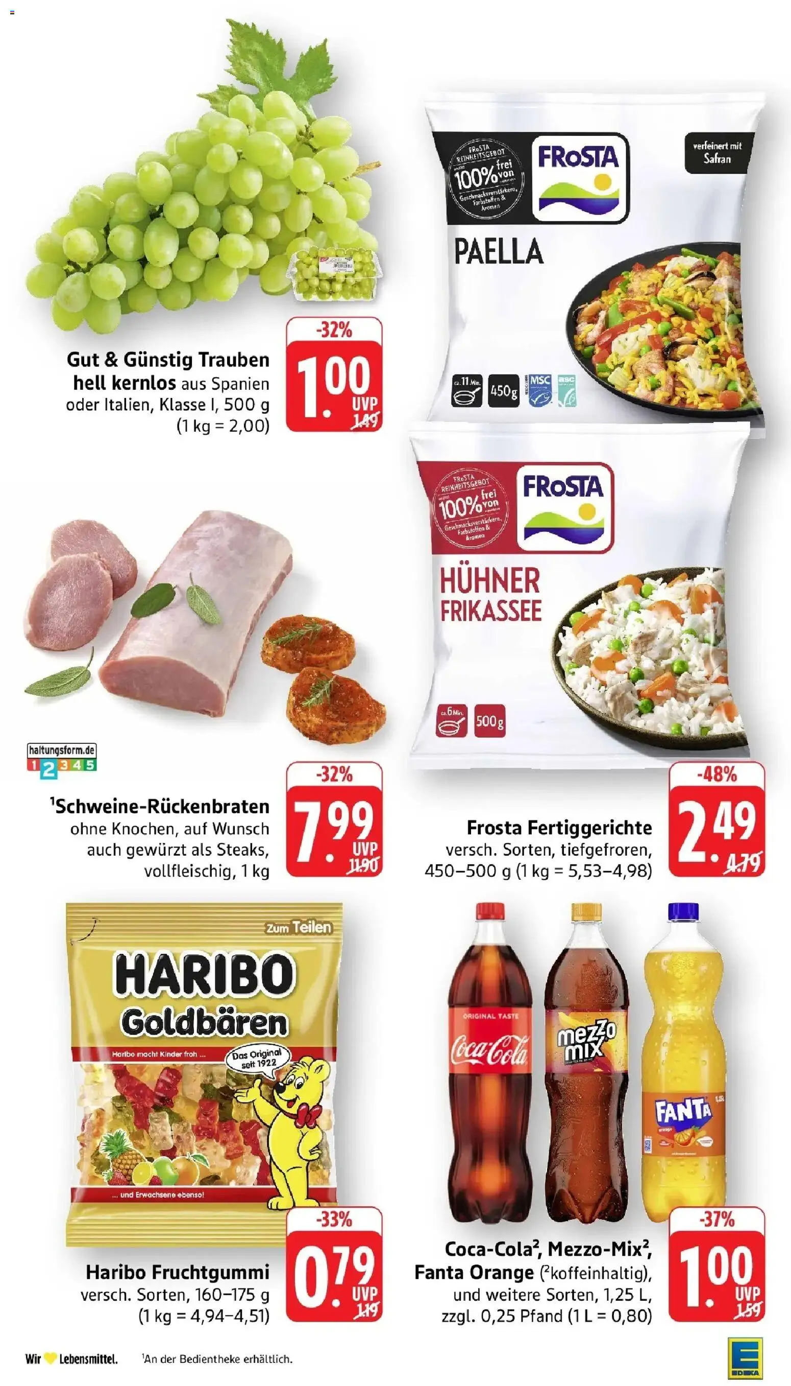 E center Prospekt Überlingen (ab 24.08.2026) zum Blättern | Seite: 2 | Produkte: Fanta, Trauben, Frosta, Fertiggerichte