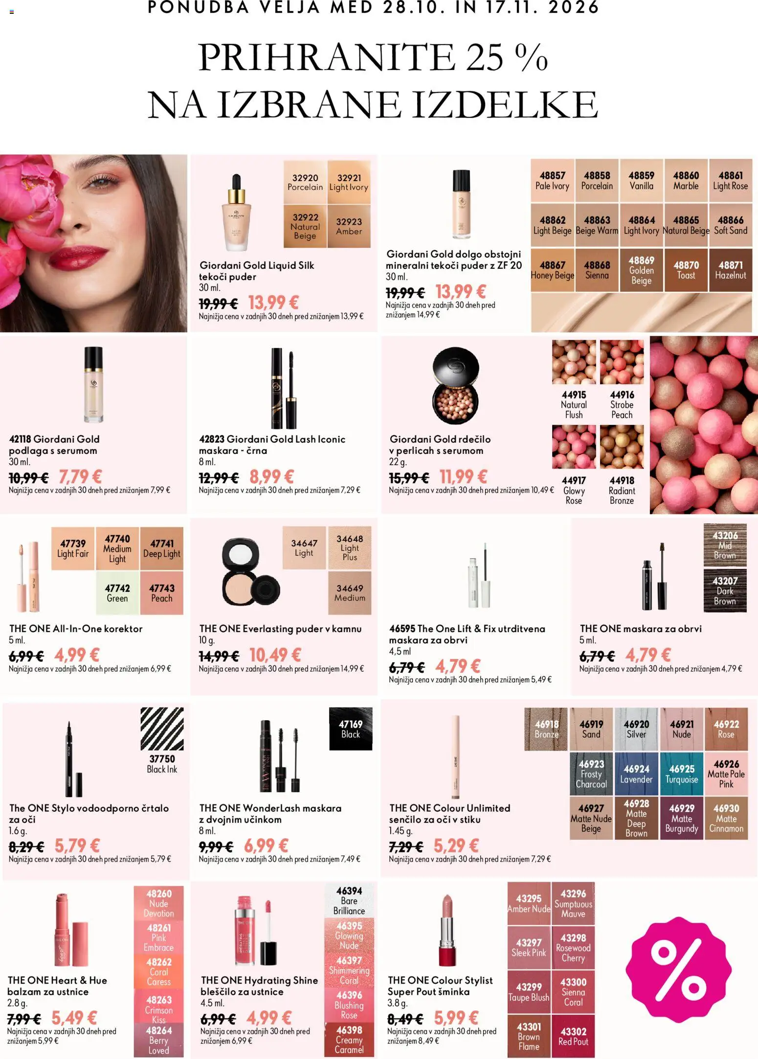 Novi Oriflame katalog ponudbe – veljaven od 28.10.2026 | Stran: 13 | Izdelki: Med, Balzam za ustnice, Korektor, Maskara