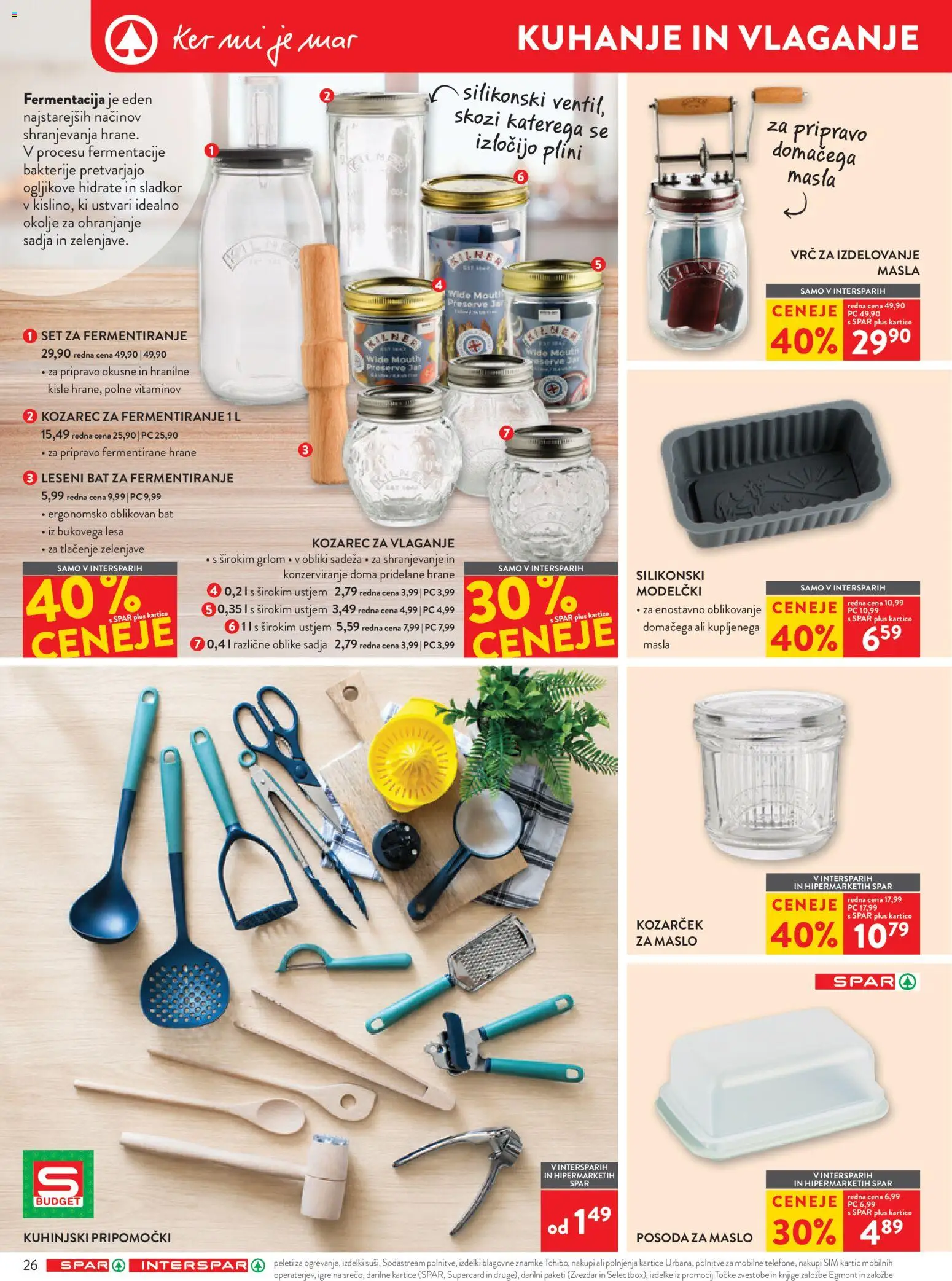 Novi Spar katalog ponudbe – veljaven od 26.08.2026 | Stran: 34 | Izdelki: Kozarec, Maslo, Sladkor