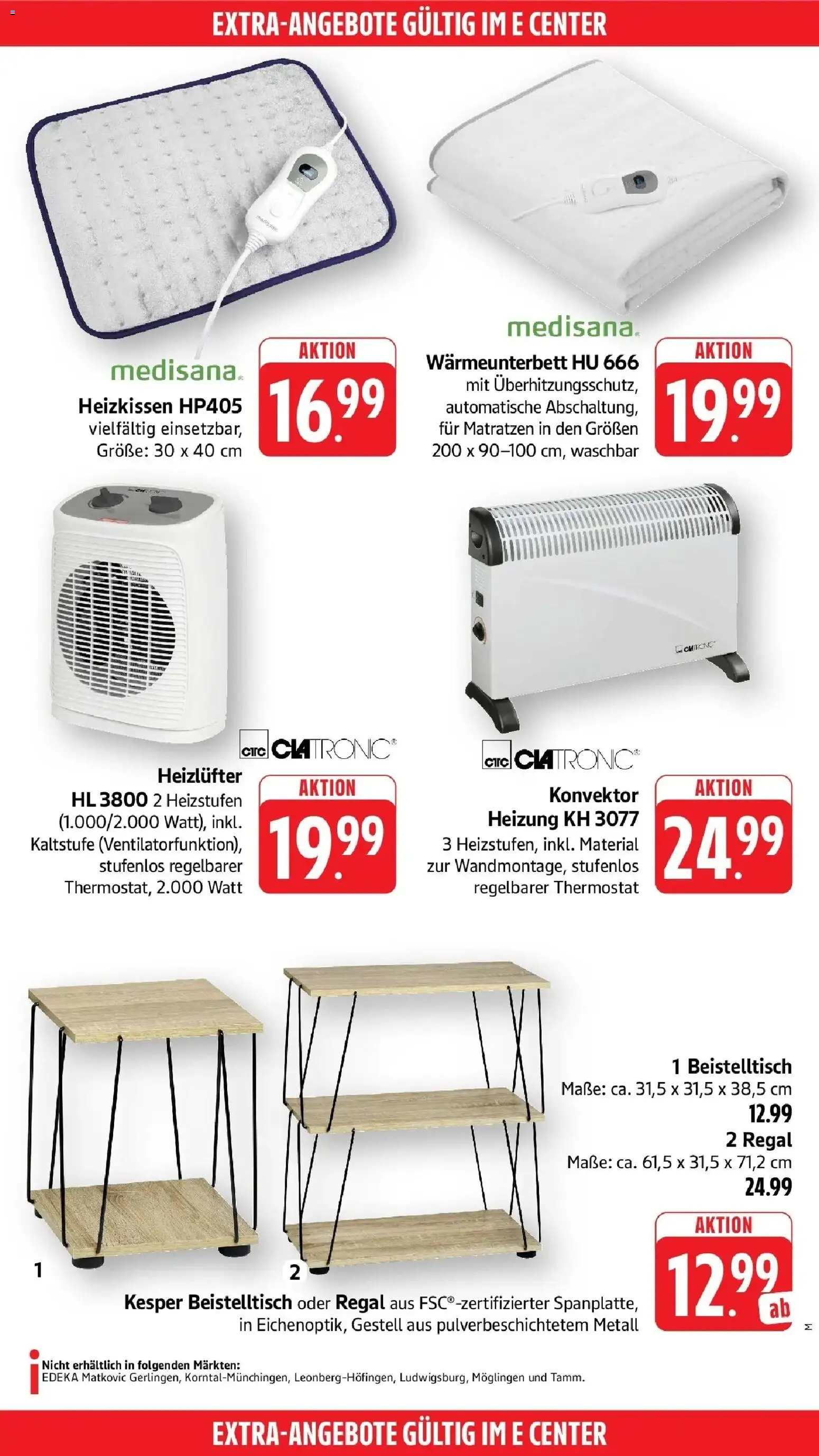 Edeka Prospekt Möglingen (ab 28.09.2026) » Angebote Online | Seite: 52 | Produkte: Beistelltisch, Regal, Heizkissen