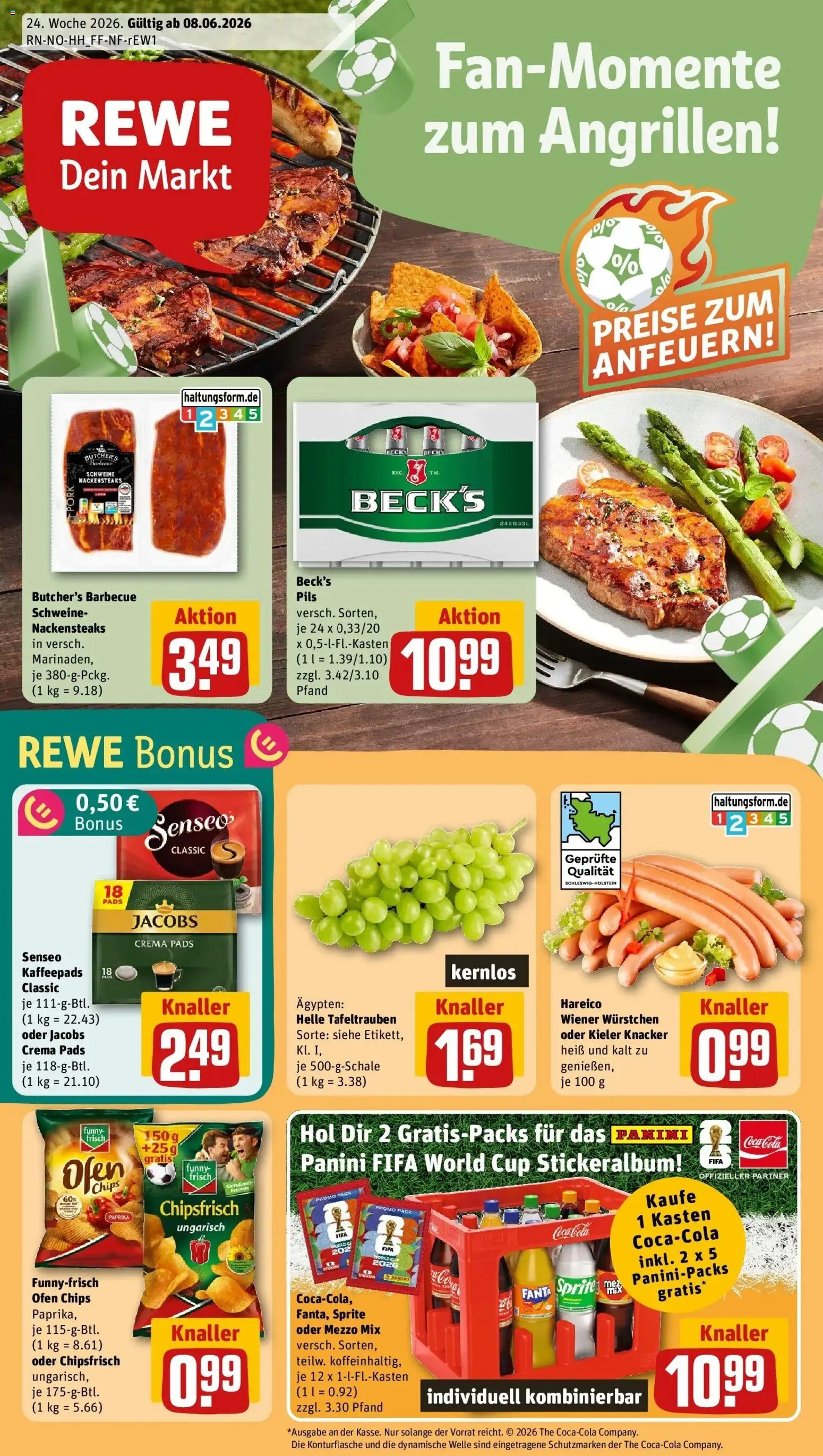 Rewe Prospekt Hamburg/Finkenwerder – gültig ab 08.06.2026 | Seite: 1 | Produkte: Ofen, Fanta, Funny frisch, Oder mezzo mix